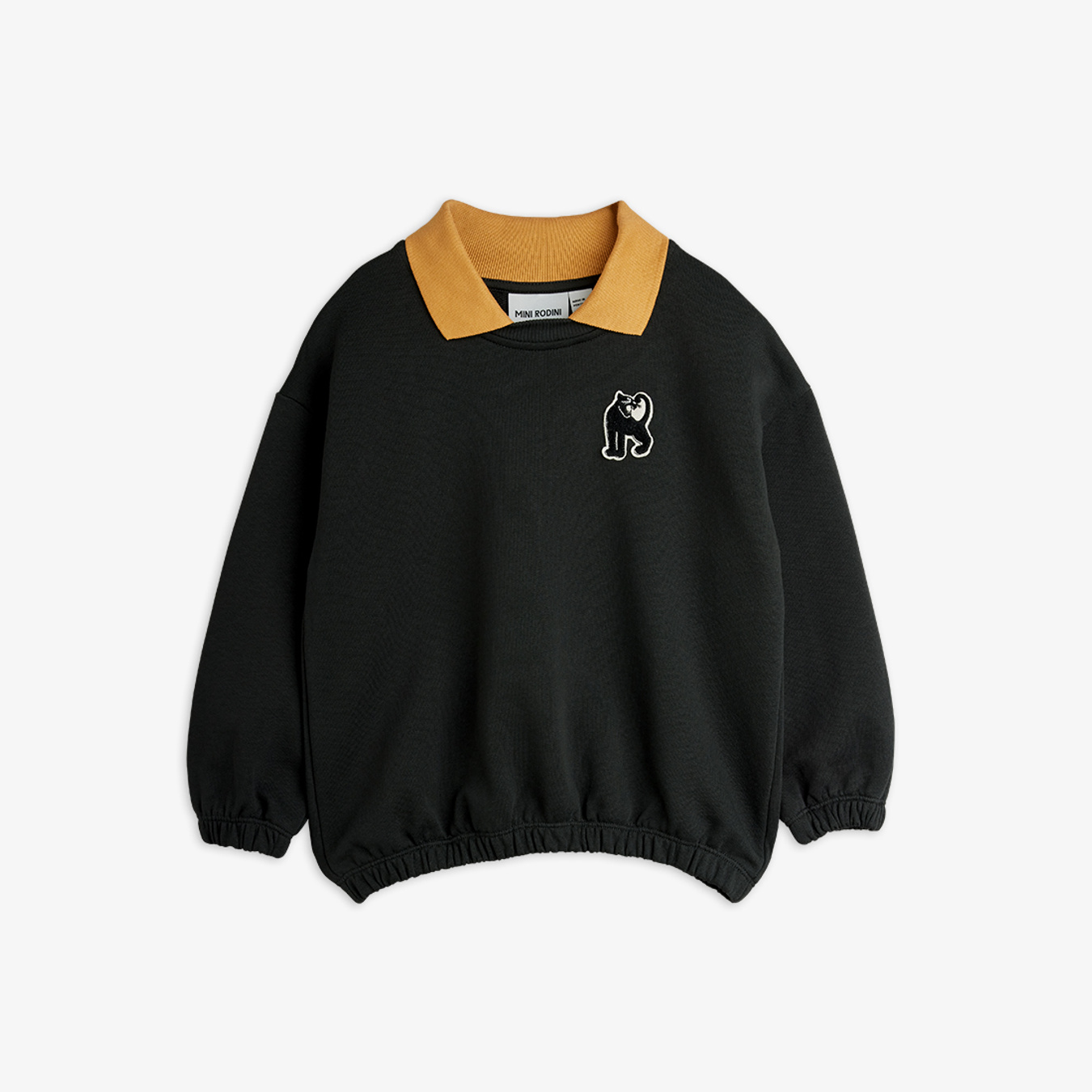 Panther Patch Collar Sweatshirt Black | Mini Rodini