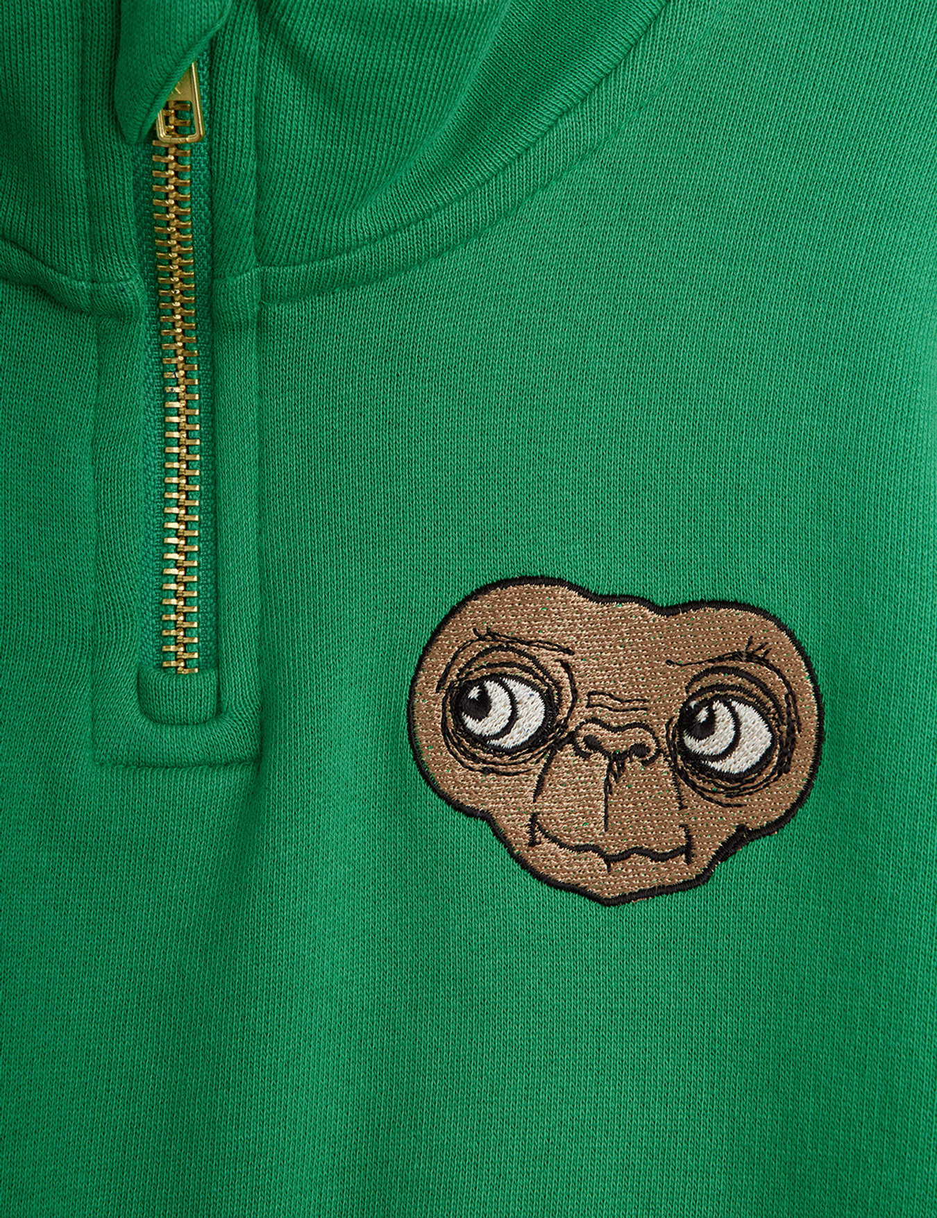 E.T. Half Zip Sweatshirt Green | Mini Rodini