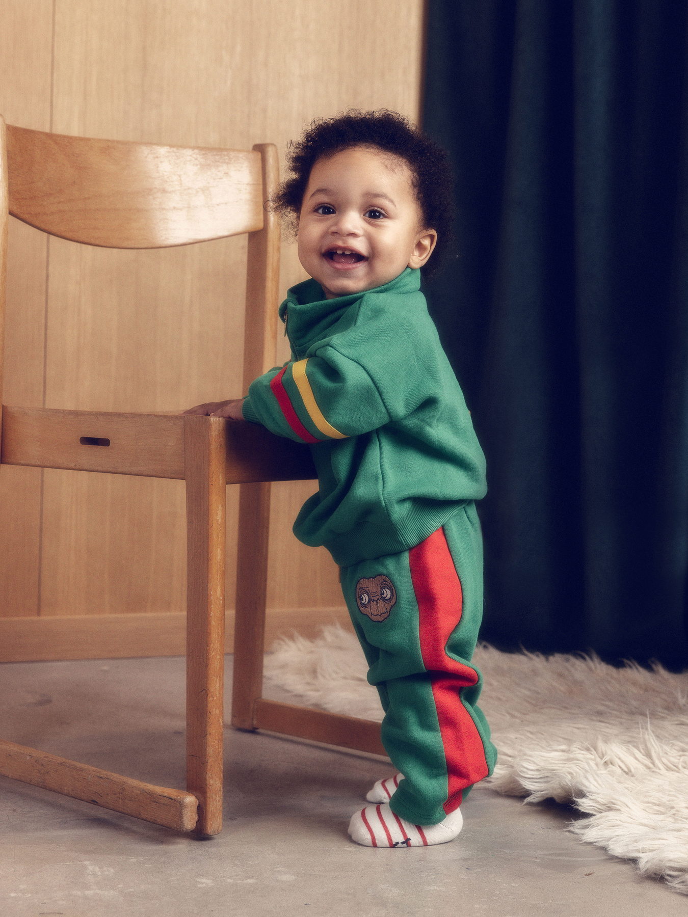 E.T. Half Zip Sweatshirt Green | Mini Rodini