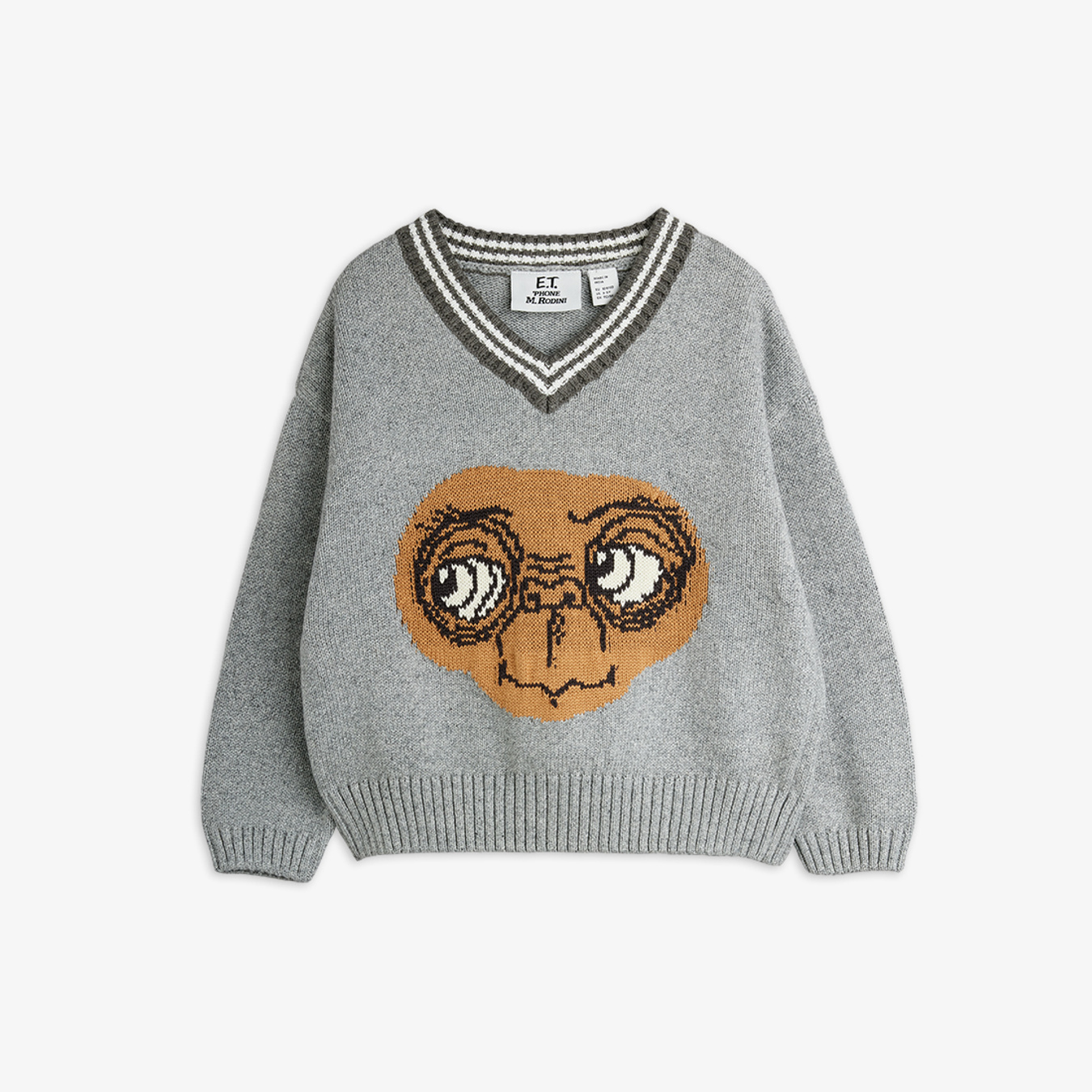 E.T. Intarsia V-Neck Sweater | Mini Rodini