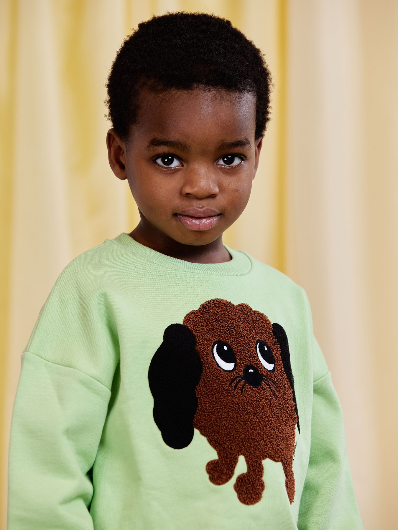 Doggie Chenille Sweatshirt Green | Mini Rodini