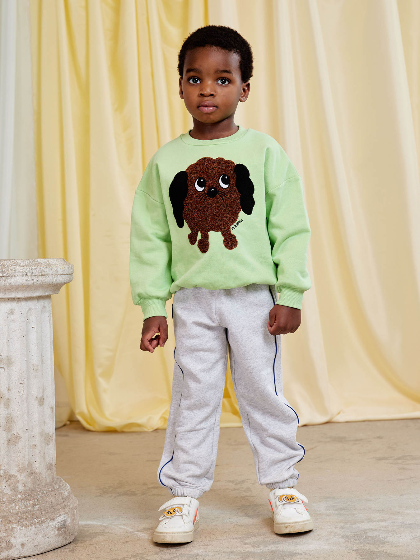 Doggie Chenille Sweatshirt Green | Mini Rodini