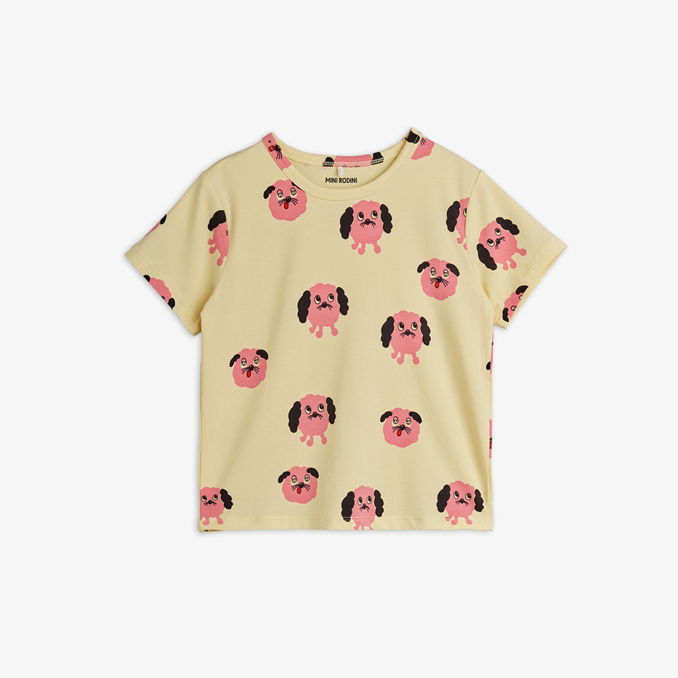 Mini Rodini Baby Girls Doggies AOP T-Shirt in Yellow