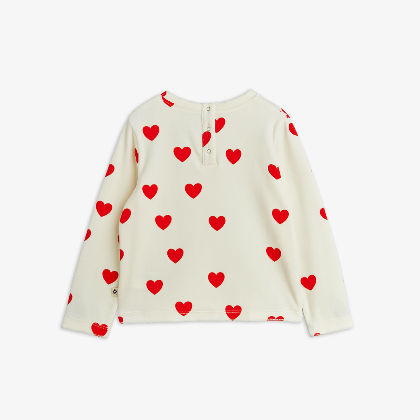 Hearts Velour Top White | Mini Rodini