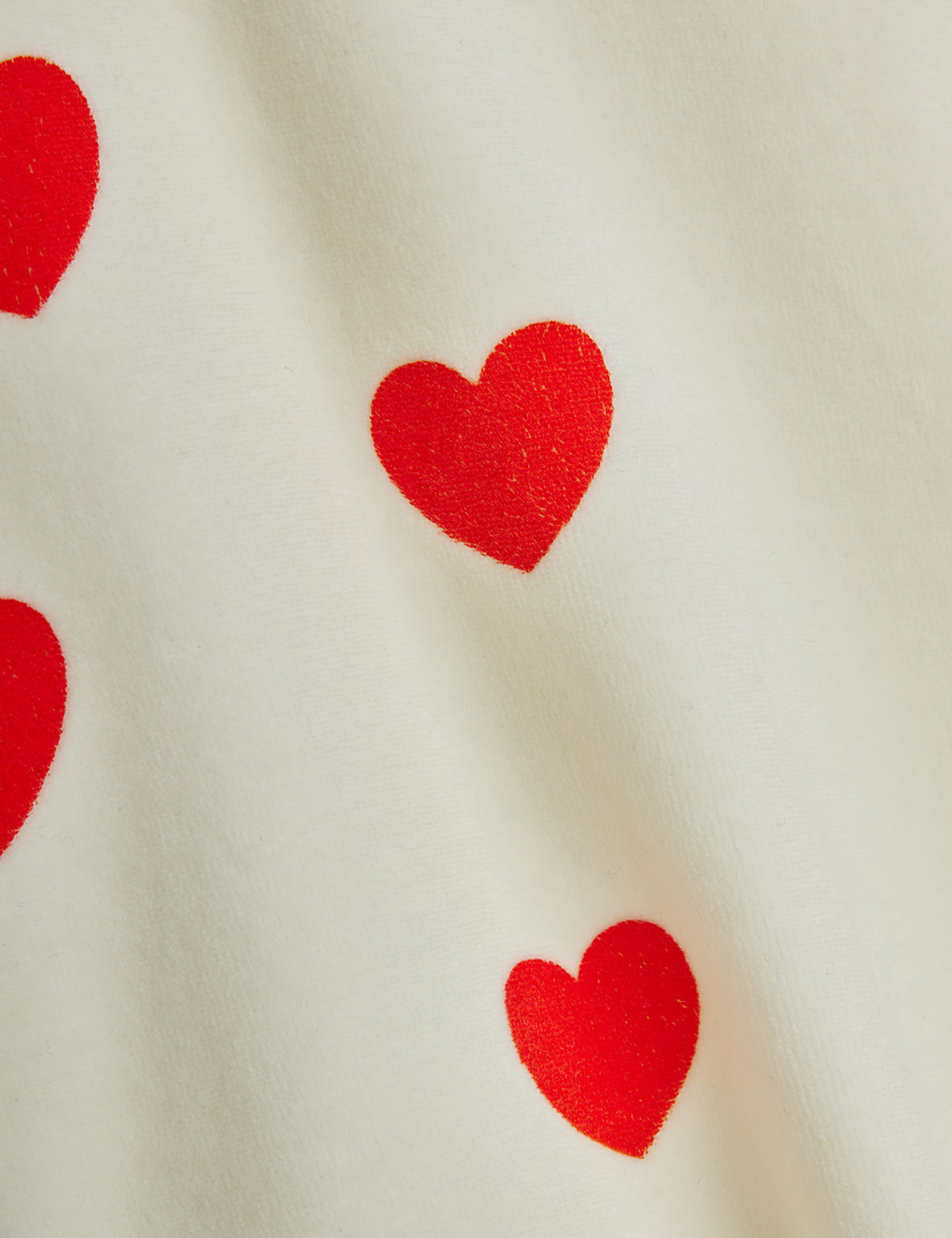 Hearts Velour Top White | Mini Rodini