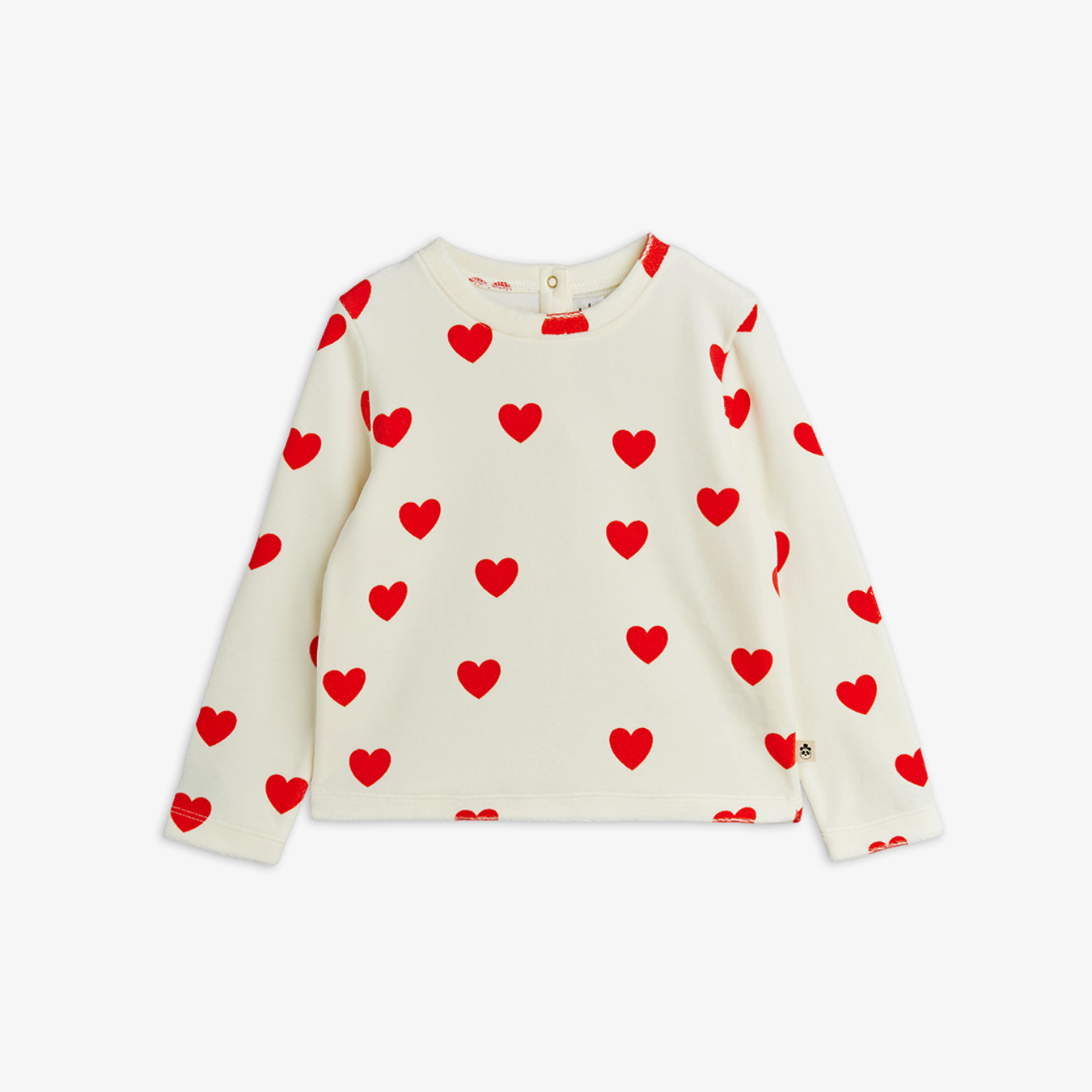 Hearts Velour Top White