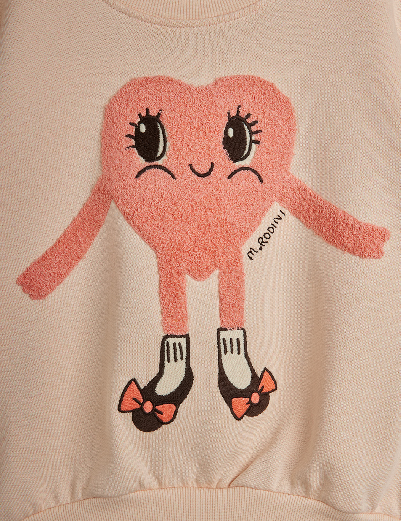 Heart In Shoes Chenille Sweatshirt Pink | Mini Rodini