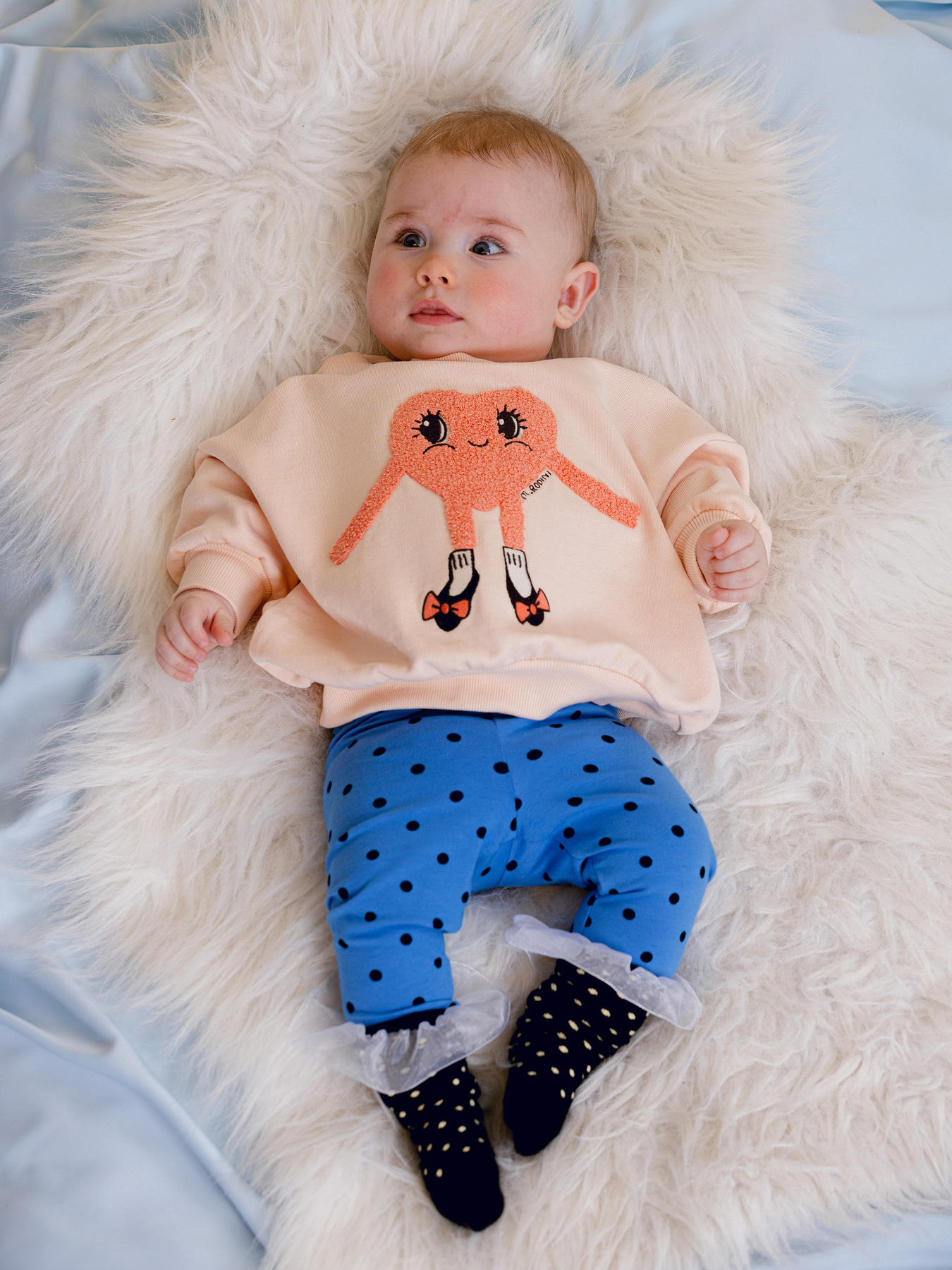 Heart In Shoes Chenille Sweatshirt Pink | Mini Rodini