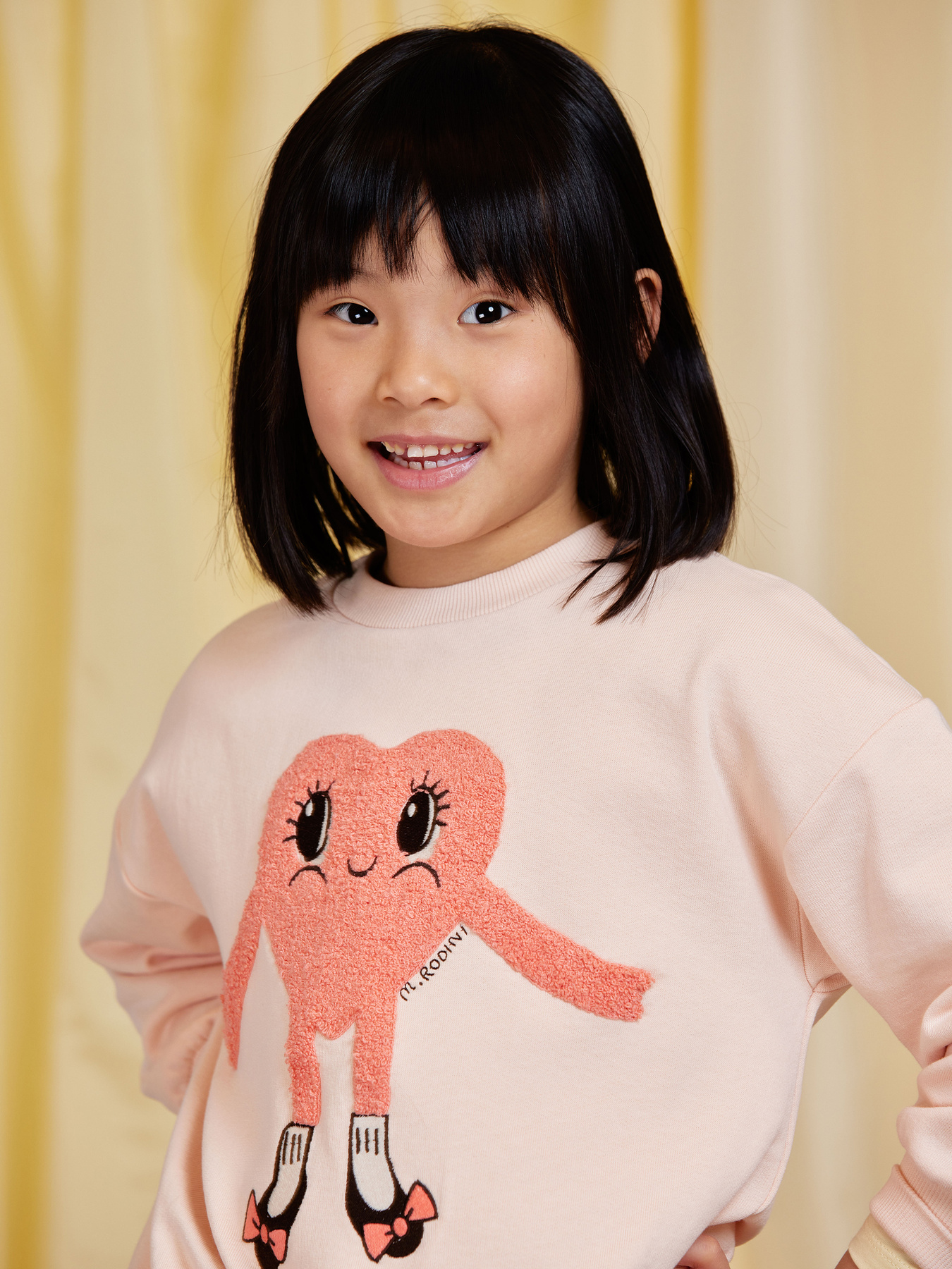Heart In Shoes Chenille Sweatshirt Pink | Mini Rodini