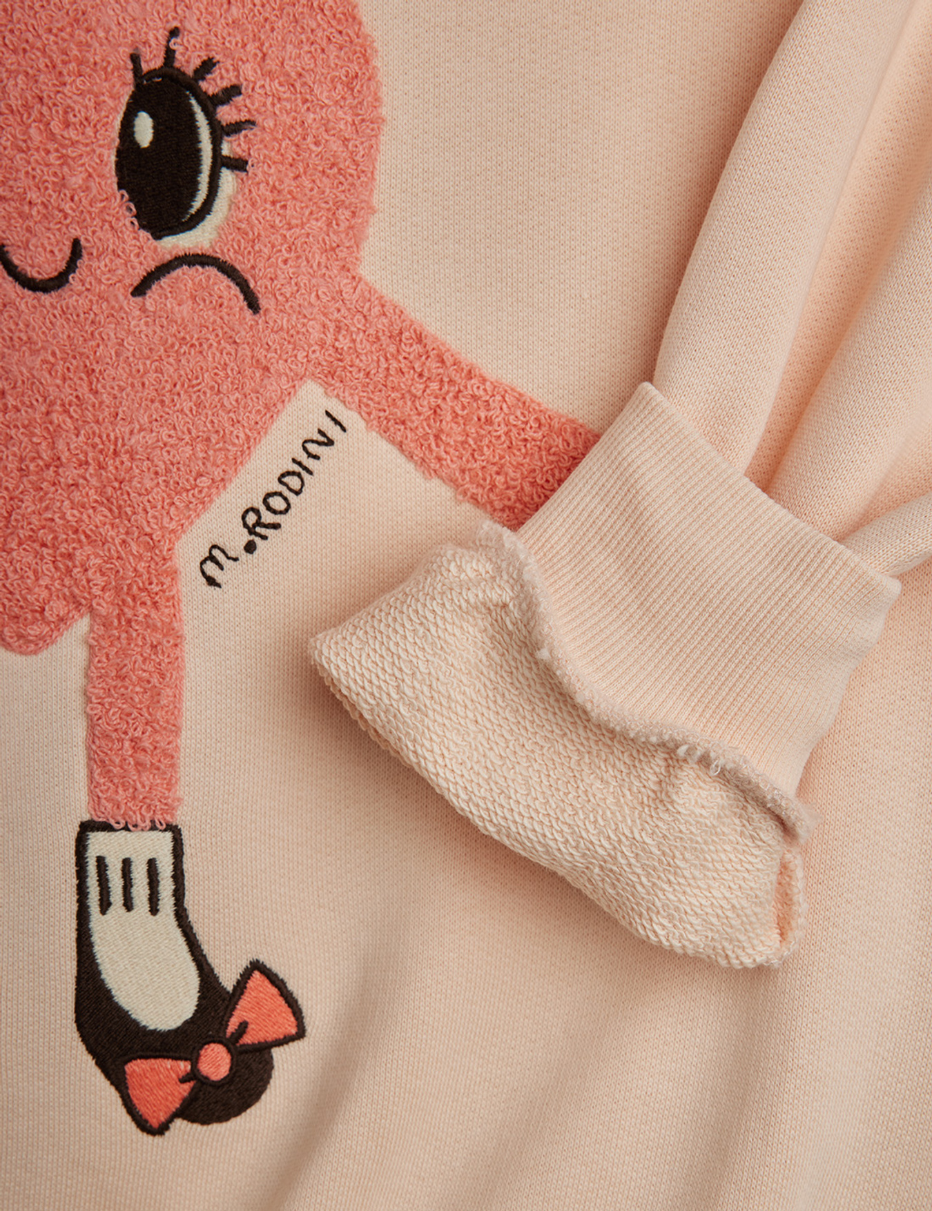 mimi 2点ディニテ変形ニット Heart In Shoes Chenille Sweatshirt Pink | Mini Rodini