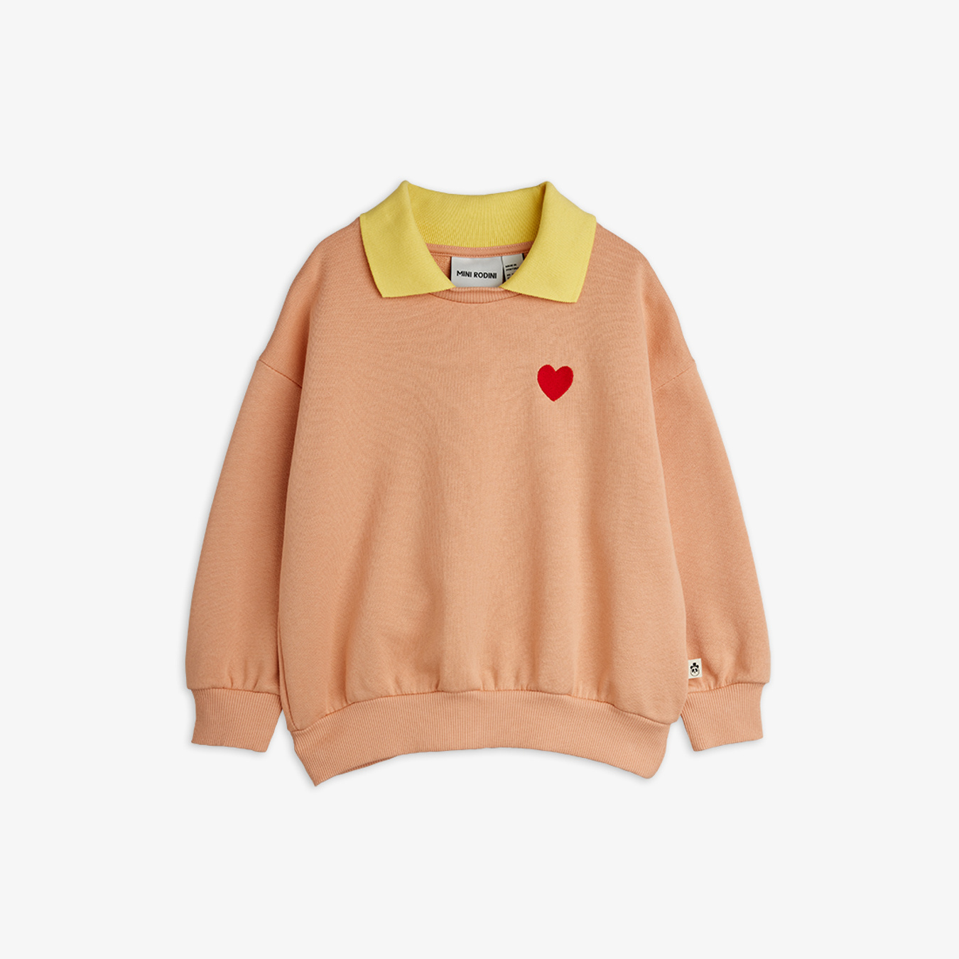 Heart Collar Sweatshirt Pink | Mini Rodini