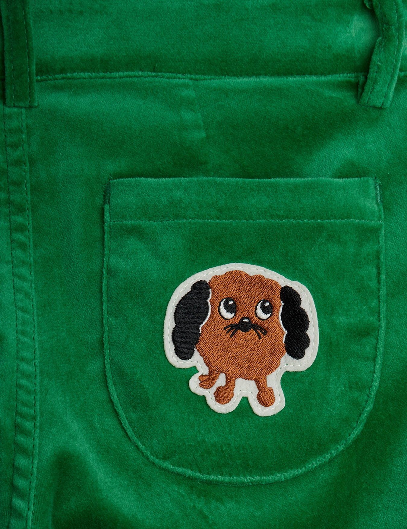 Doggie Patch Velvet Flared Trousers Green | Mini Rodini