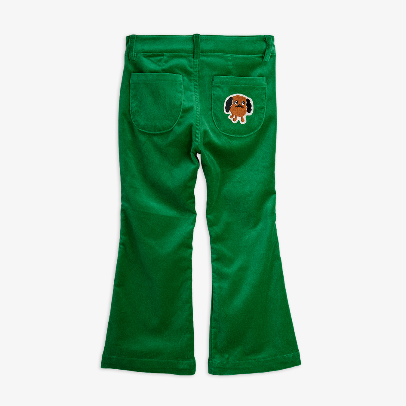 Doggie Patch Velvet Flared Trousers Green | Mini Rodini