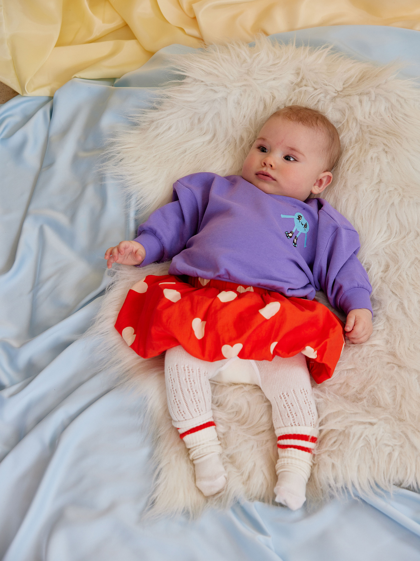 Hearts Woven Balloon Skirt Red | Mini Rodini