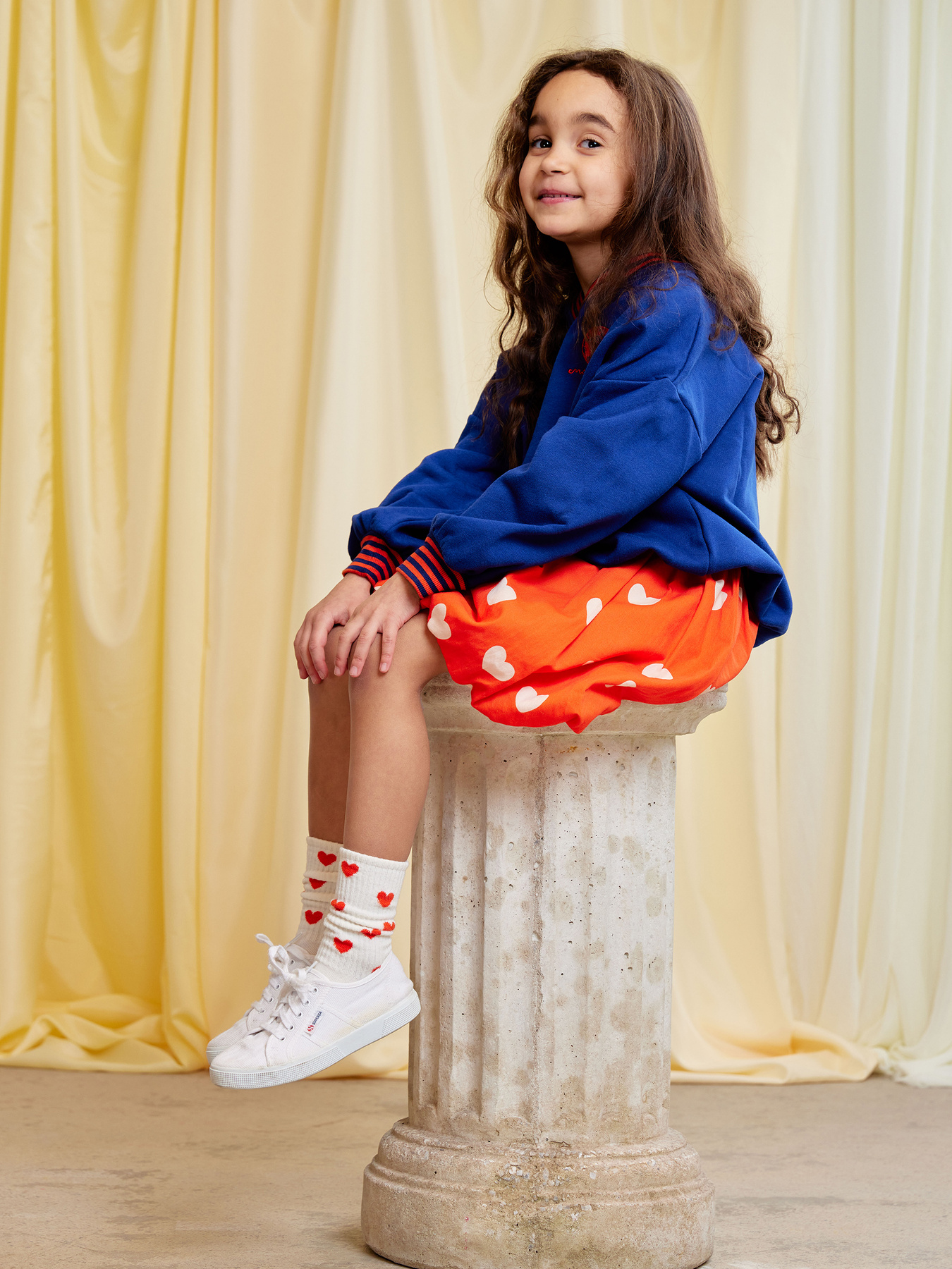 Hearts Woven Balloon Skirt Red | Mini Rodini