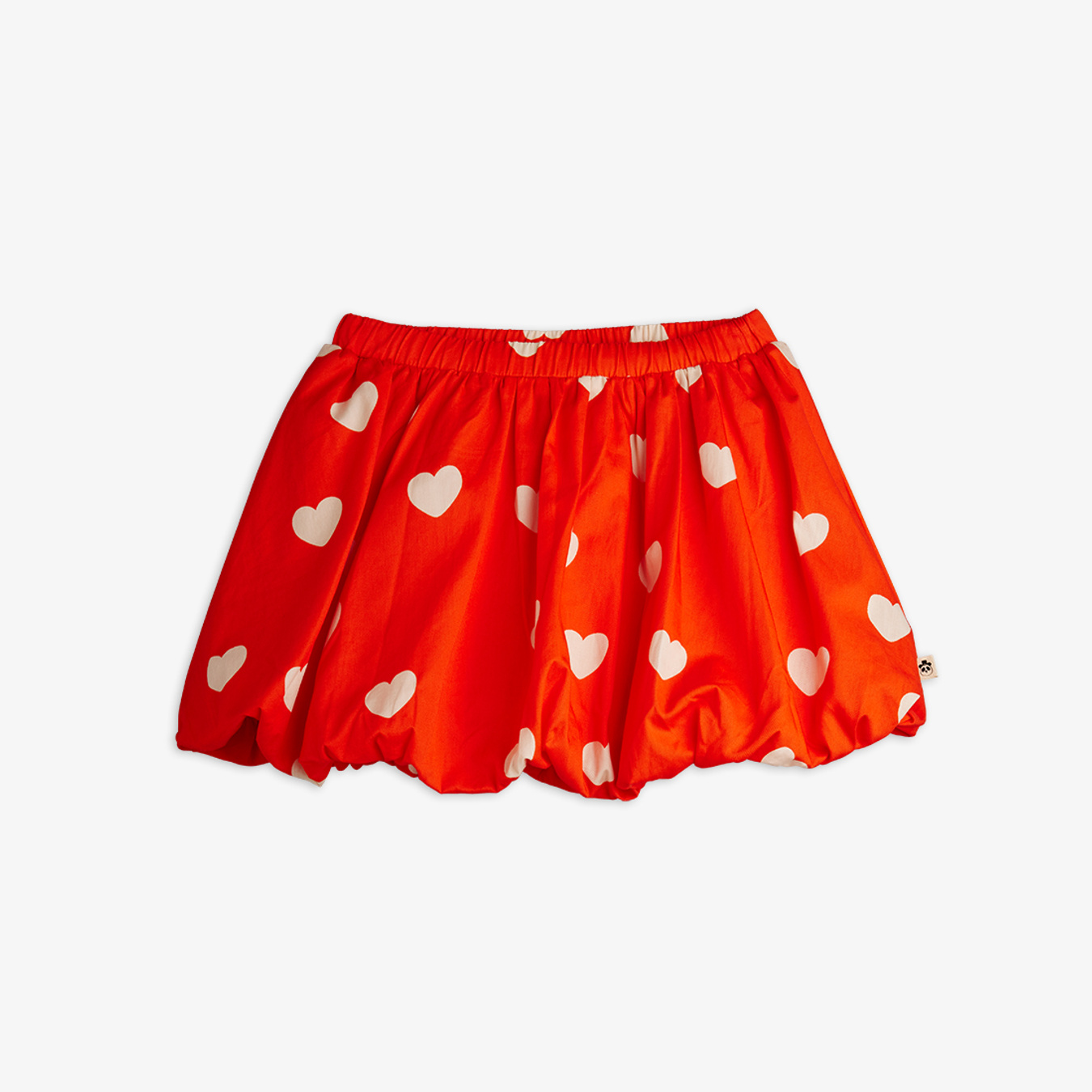 Hearts Woven Balloon Skirt Red