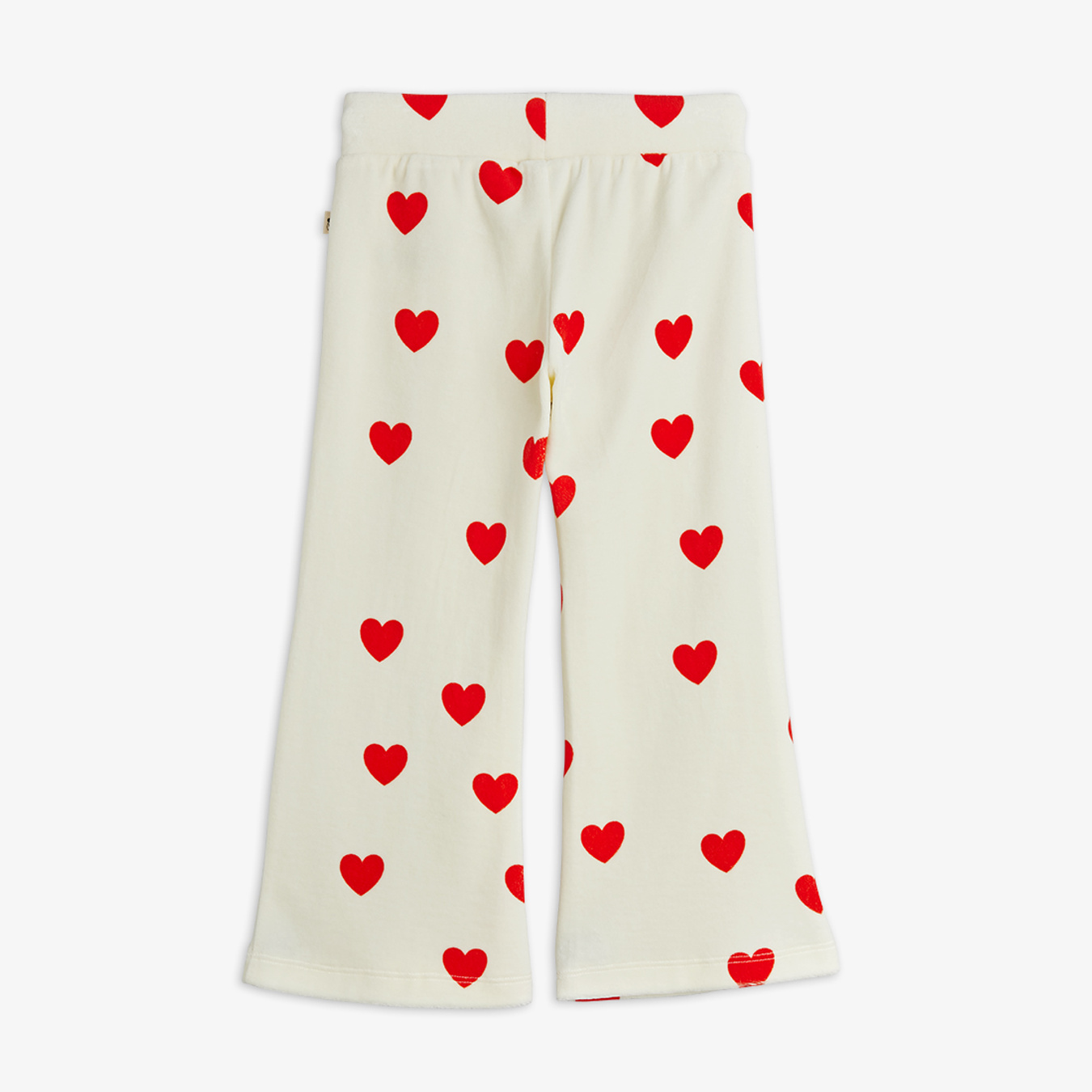 Hearts Velour Trousers White | Mini Rodini