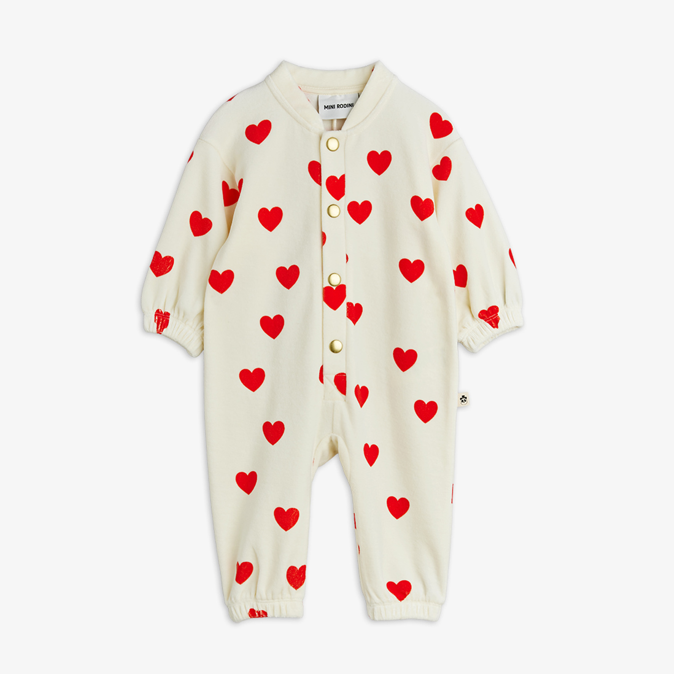 Hearts Velour Baby Jumpsuit