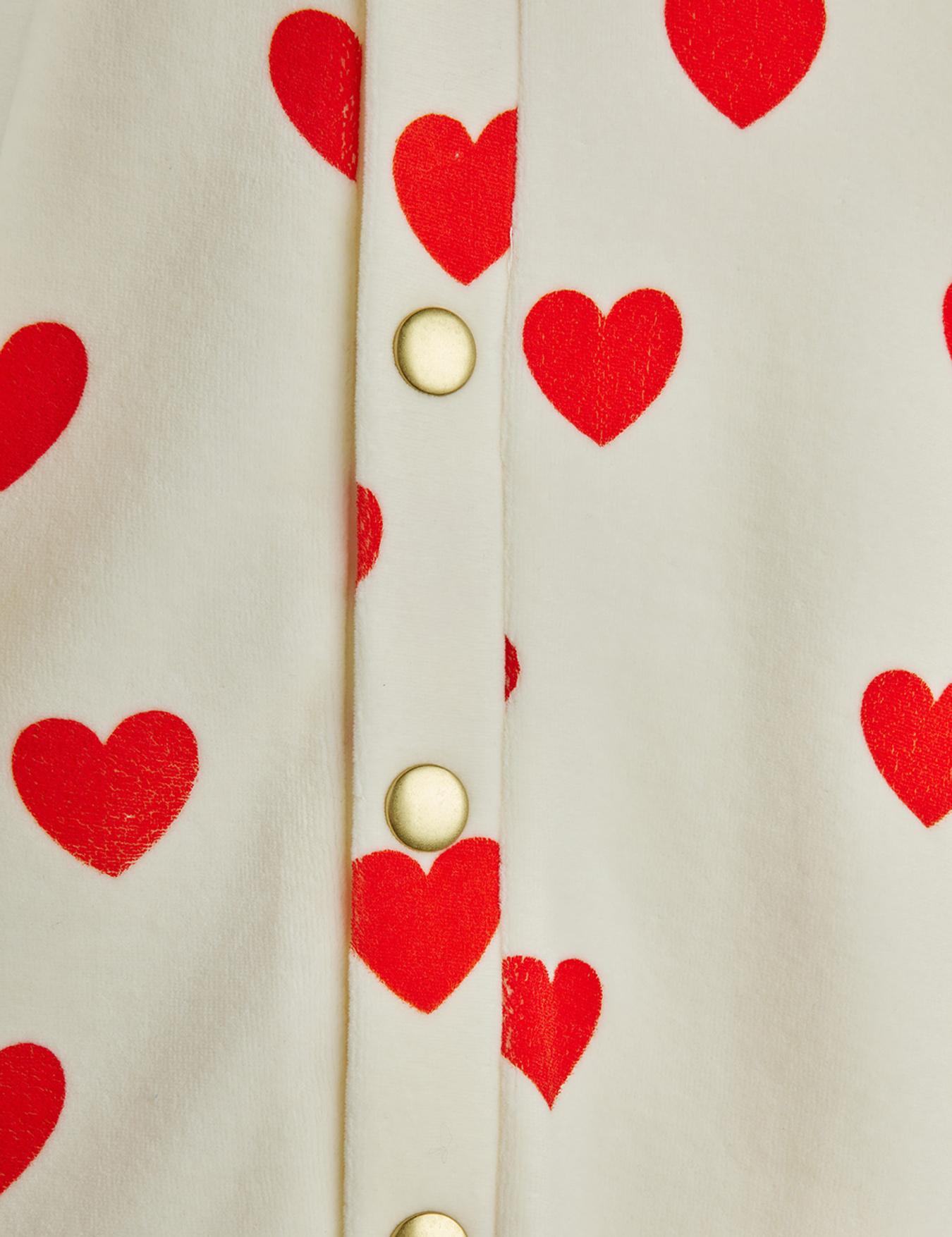 Hearts Velour Baby Jumpsuit White | Mini Rodini