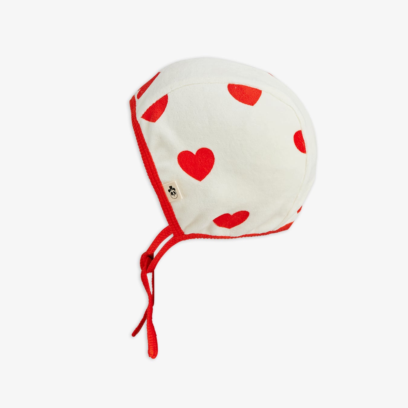 Hearts Velour Baby Helmet White | Mini Rodini