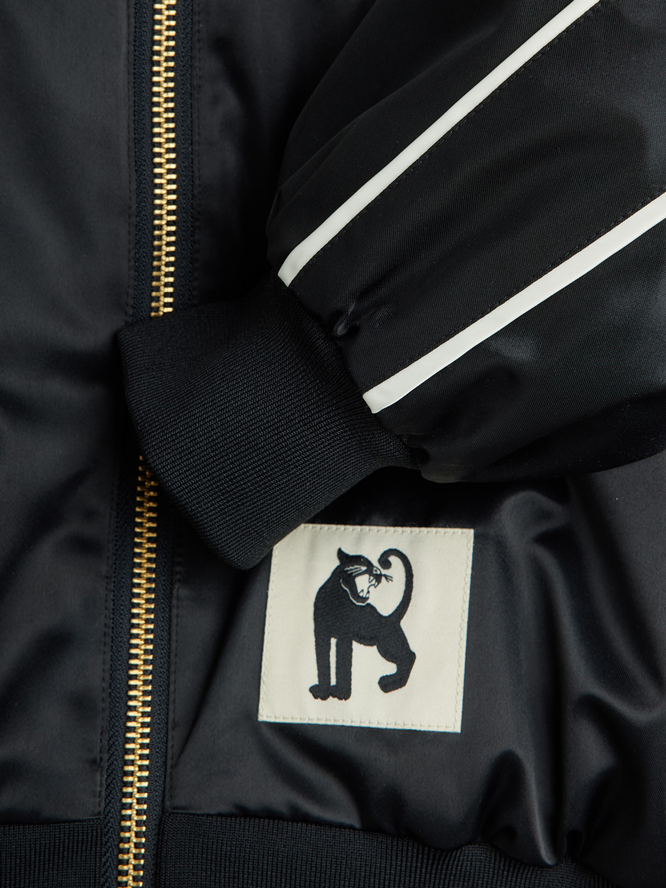 アウター MINI RODINI SATIN PANTHER BOMBER JACKET United Aliens Unlimited Baseball Jacket Black | Mini Rodini | Mini