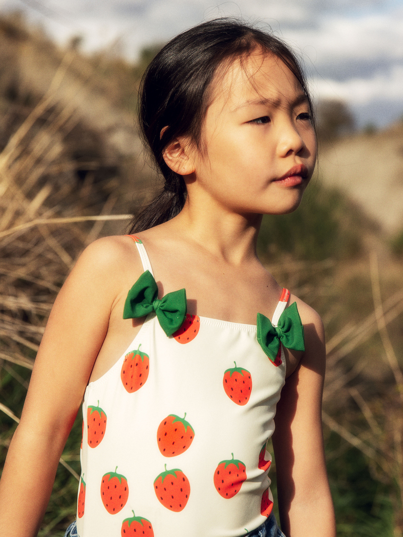 Strawberries Swimsuit Offwhite | Mini Rodini