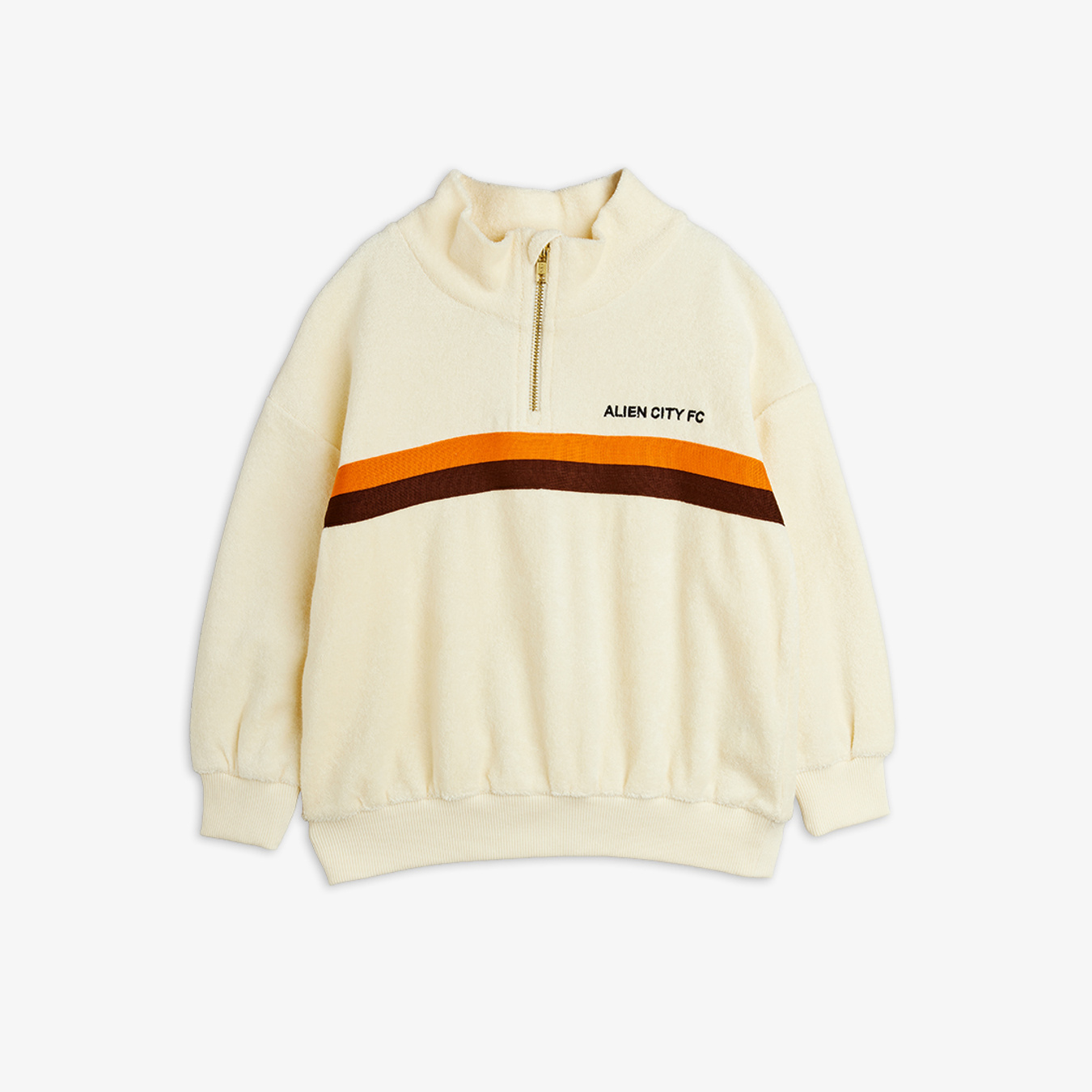 hir0.to.maron　ぬい服 Alien City FC Half Zip Sweatshirt Offwhite | Mini Rodini