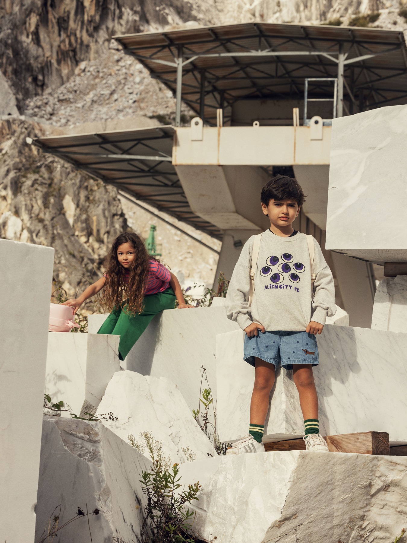 Eyes Sweatshirt Grey melange | Mini Rodini