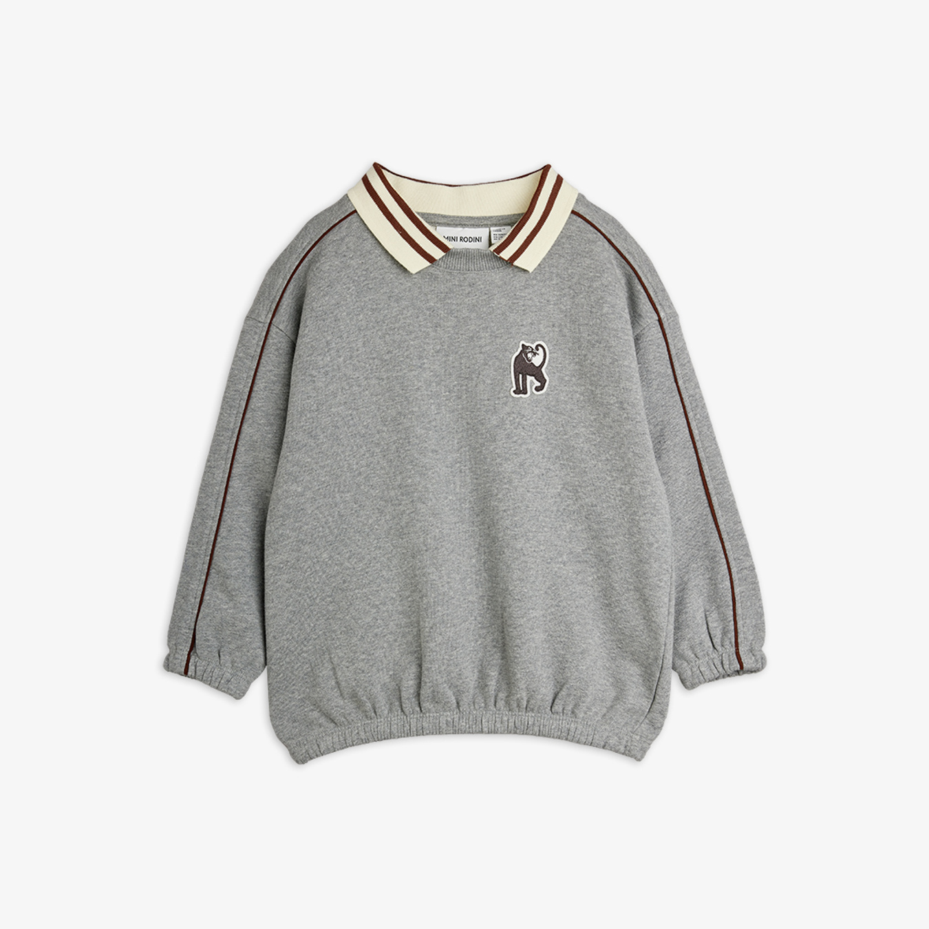 Panther Piping Sweatshirt Grey melange | Mini Rodini