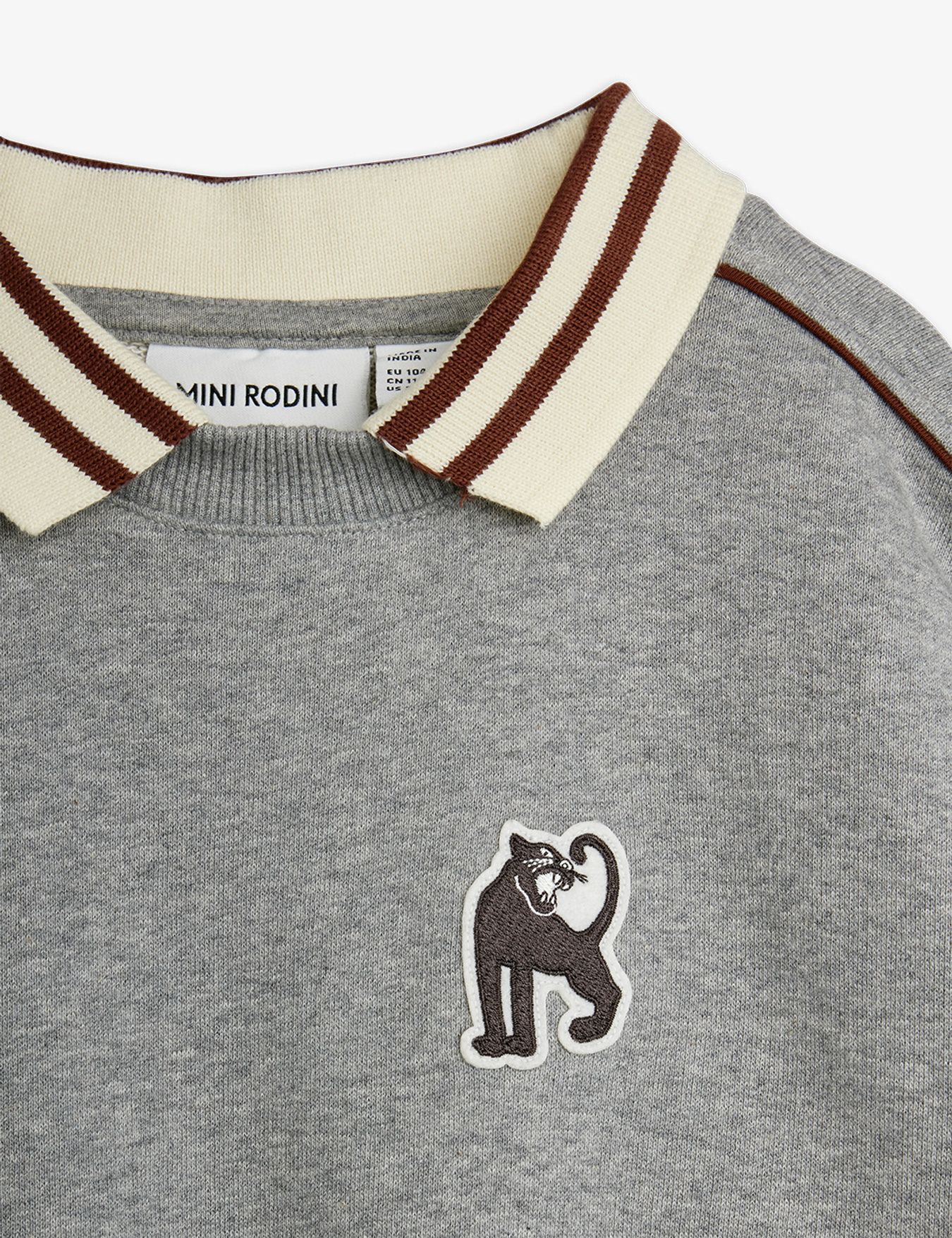 Panther Piping Sweatshirt Grey melange | Mini Rodini