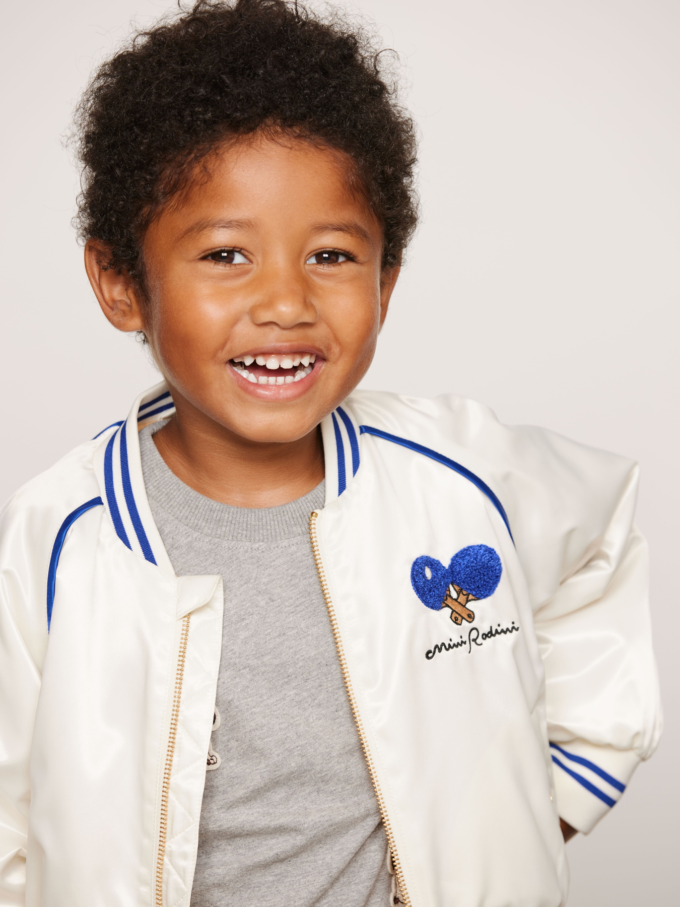 Table Tennis Baseball Jacket White | Mini Rodini