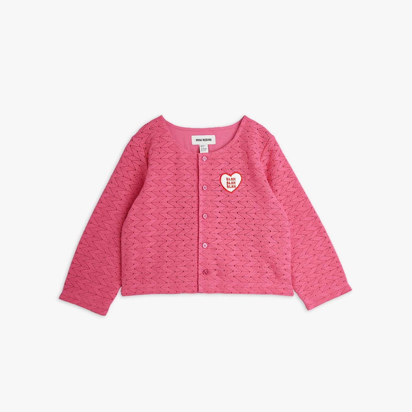 Lace Patch Cardigan Pink | Mini Rodini