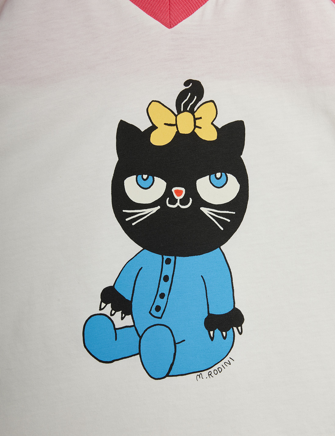 Cat V-Neck T-Shirt Pink | Mini Rodini