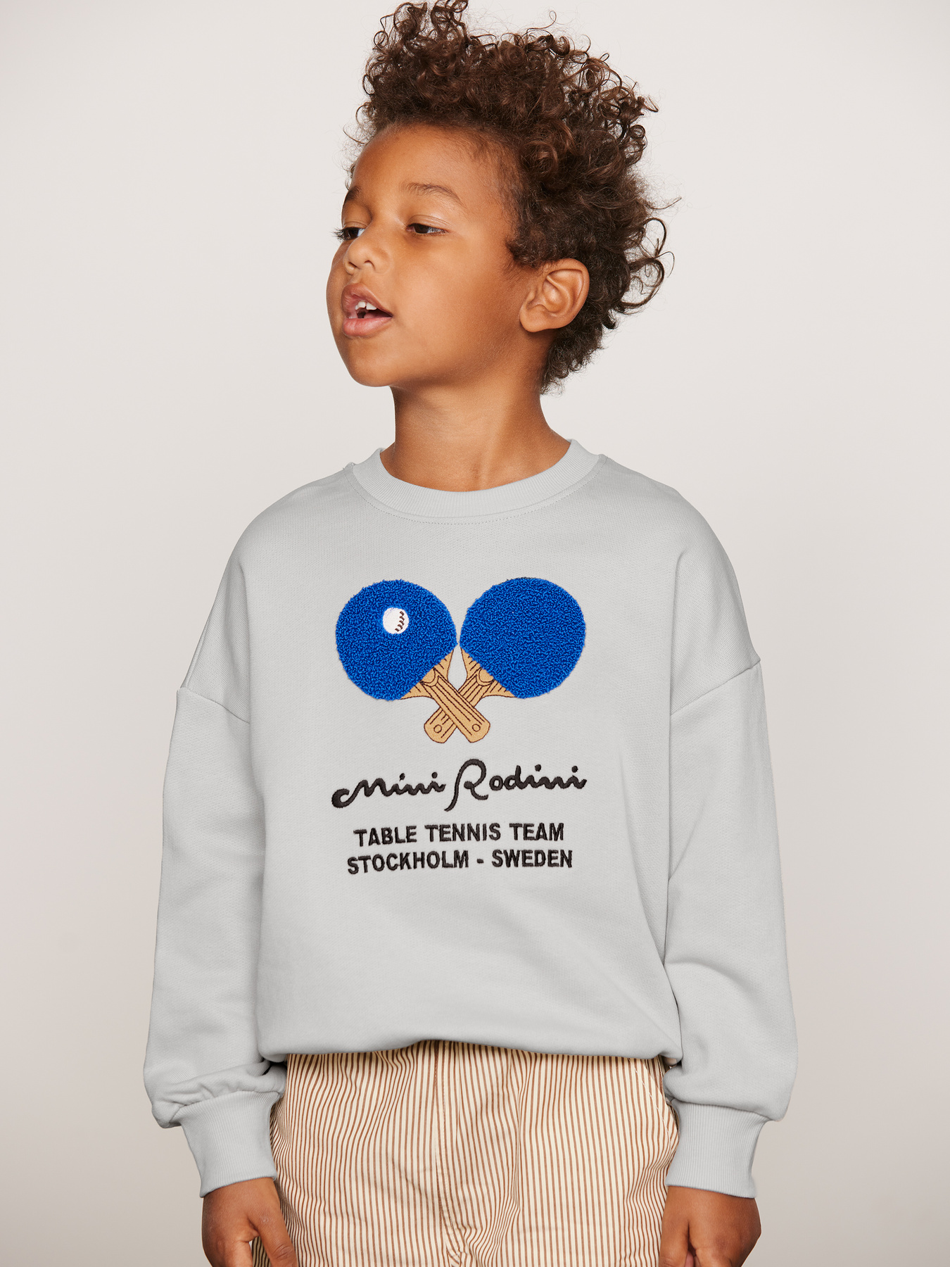 Table Tennis Chenille Sweatshirt Grey | Mini Rodini