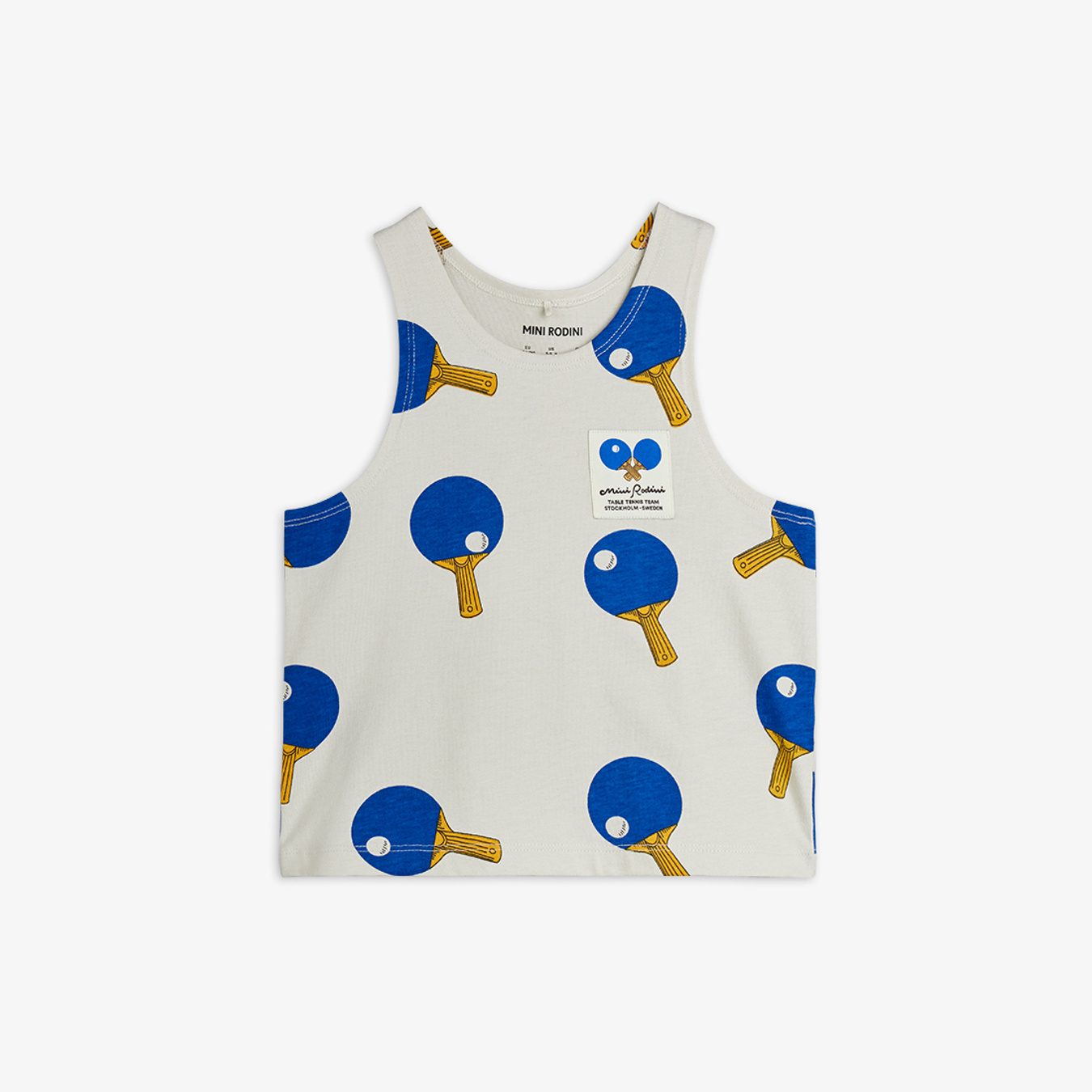 Table Tennis Print Tank Top Grey | Mini Rodini
