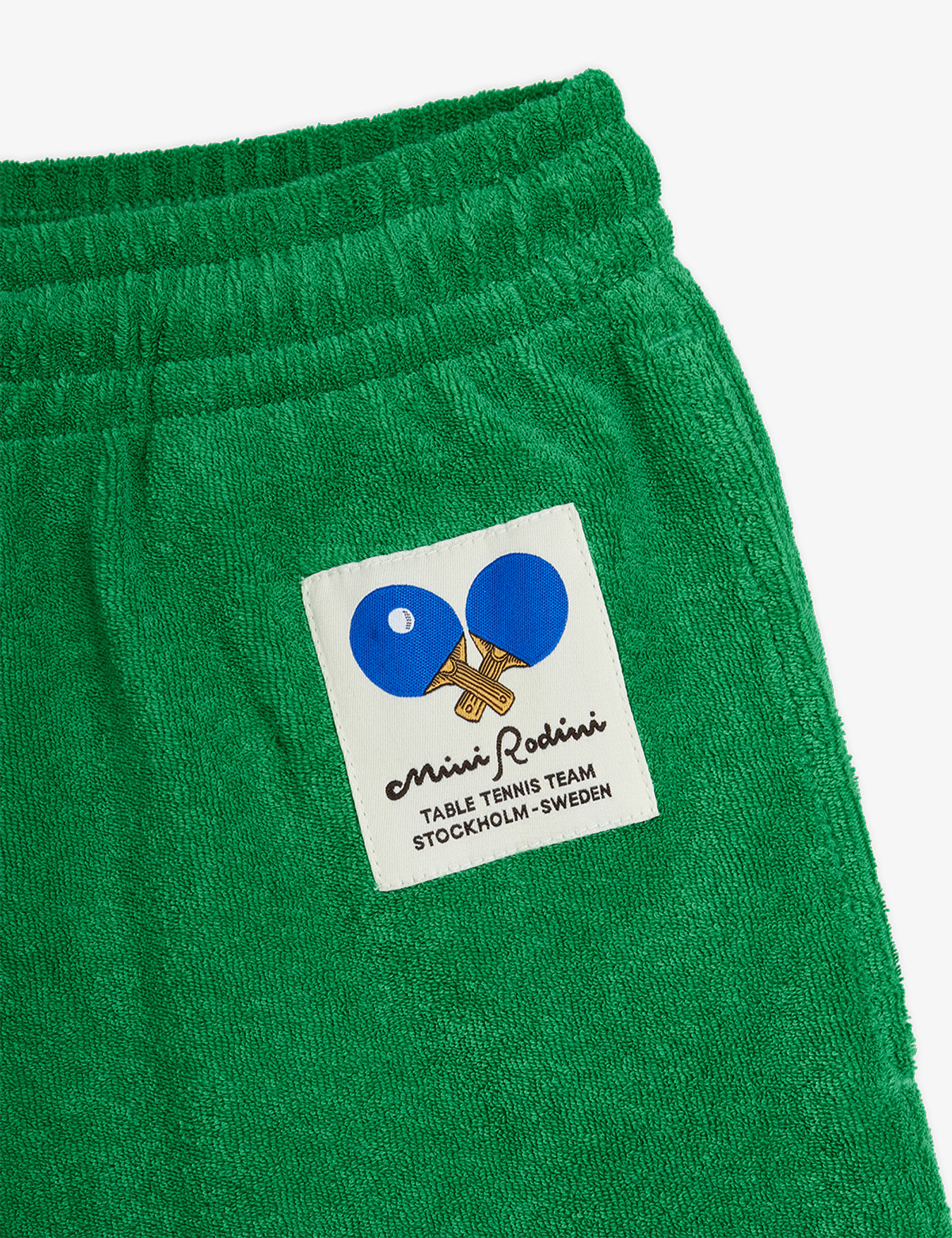 Table Tennis Patch Terry Shorts Green | Mini Rodini