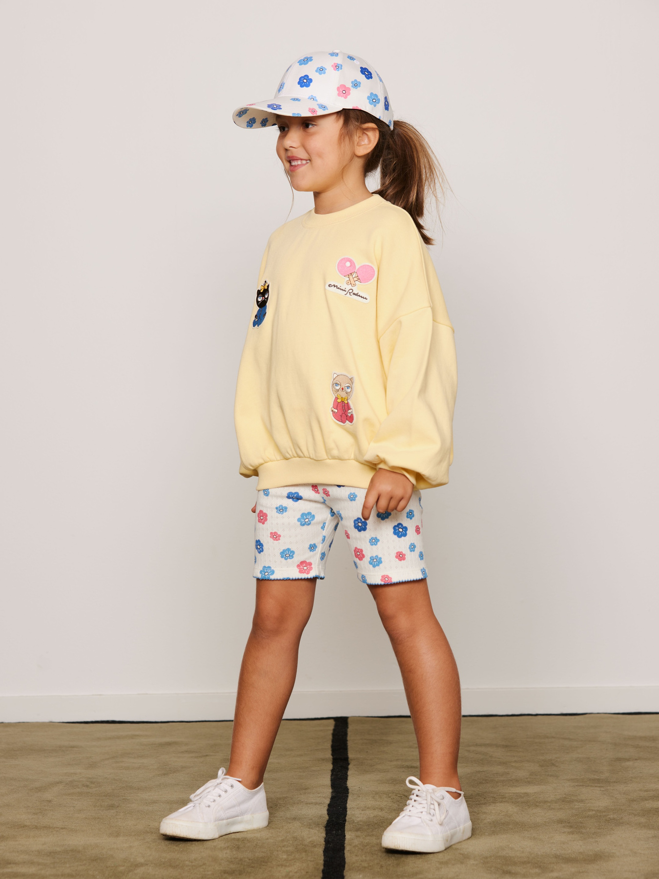 Flowers Pointelle Bike Shorts Multi | Mini Rodini