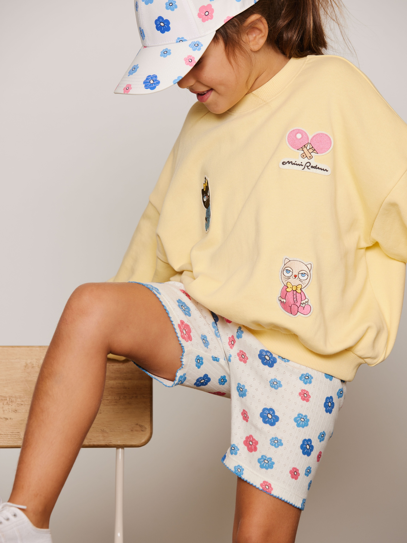 Flowers Pointelle Bike Shorts Multi | Mini Rodini