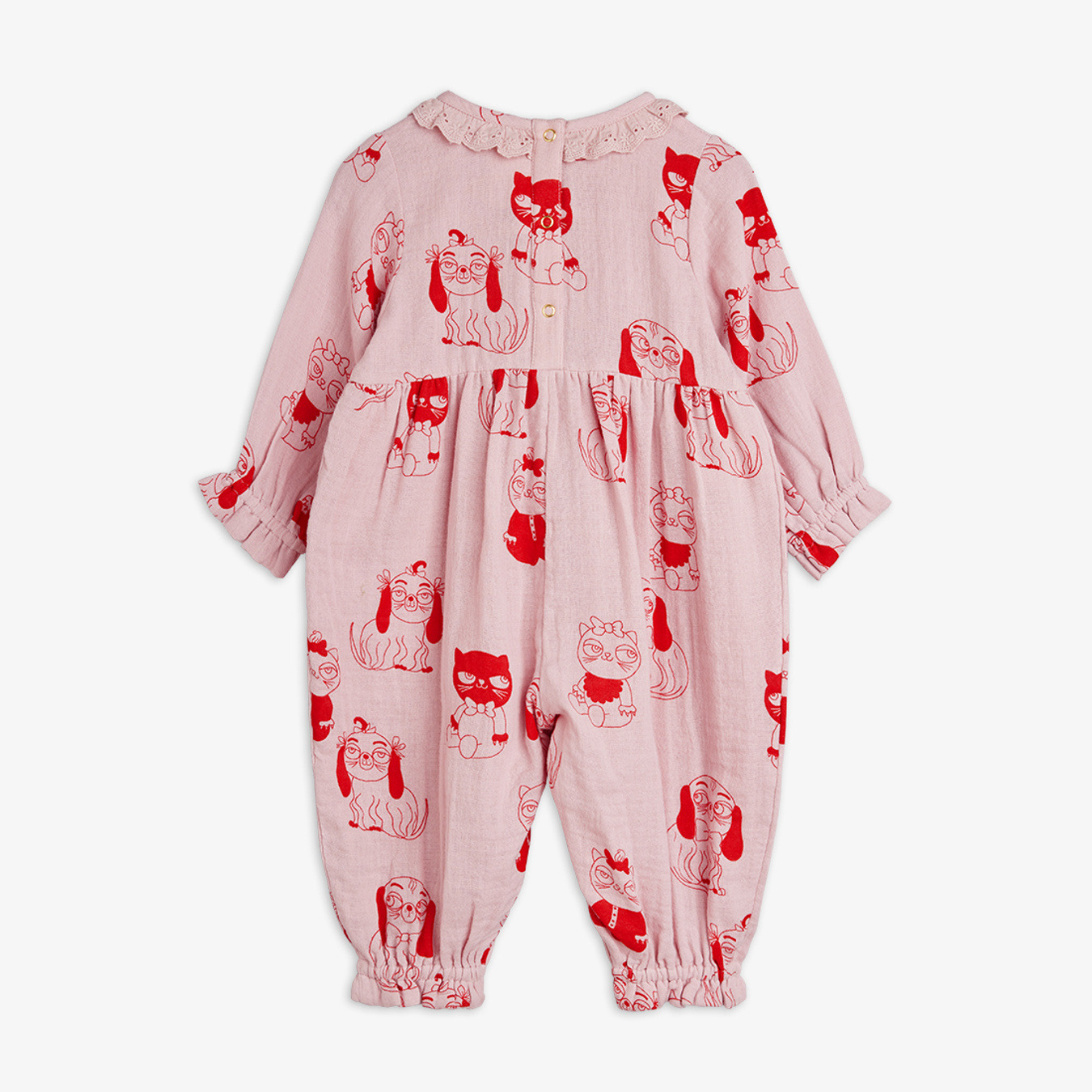 Minibabies Woven Jumpsuit Pink | Mini Rodini