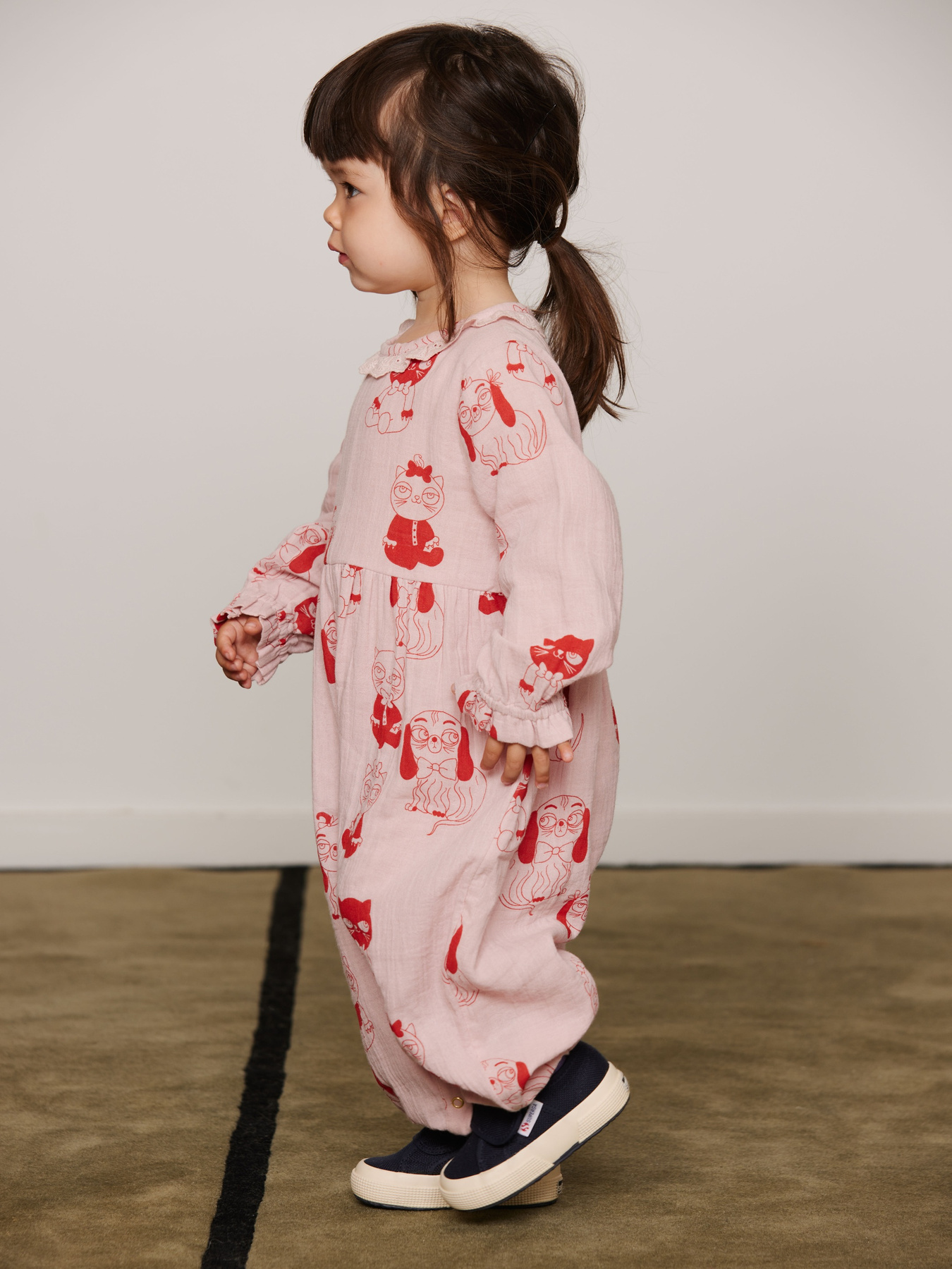 Minibabies Woven Jumpsuit Pink | Mini Rodini