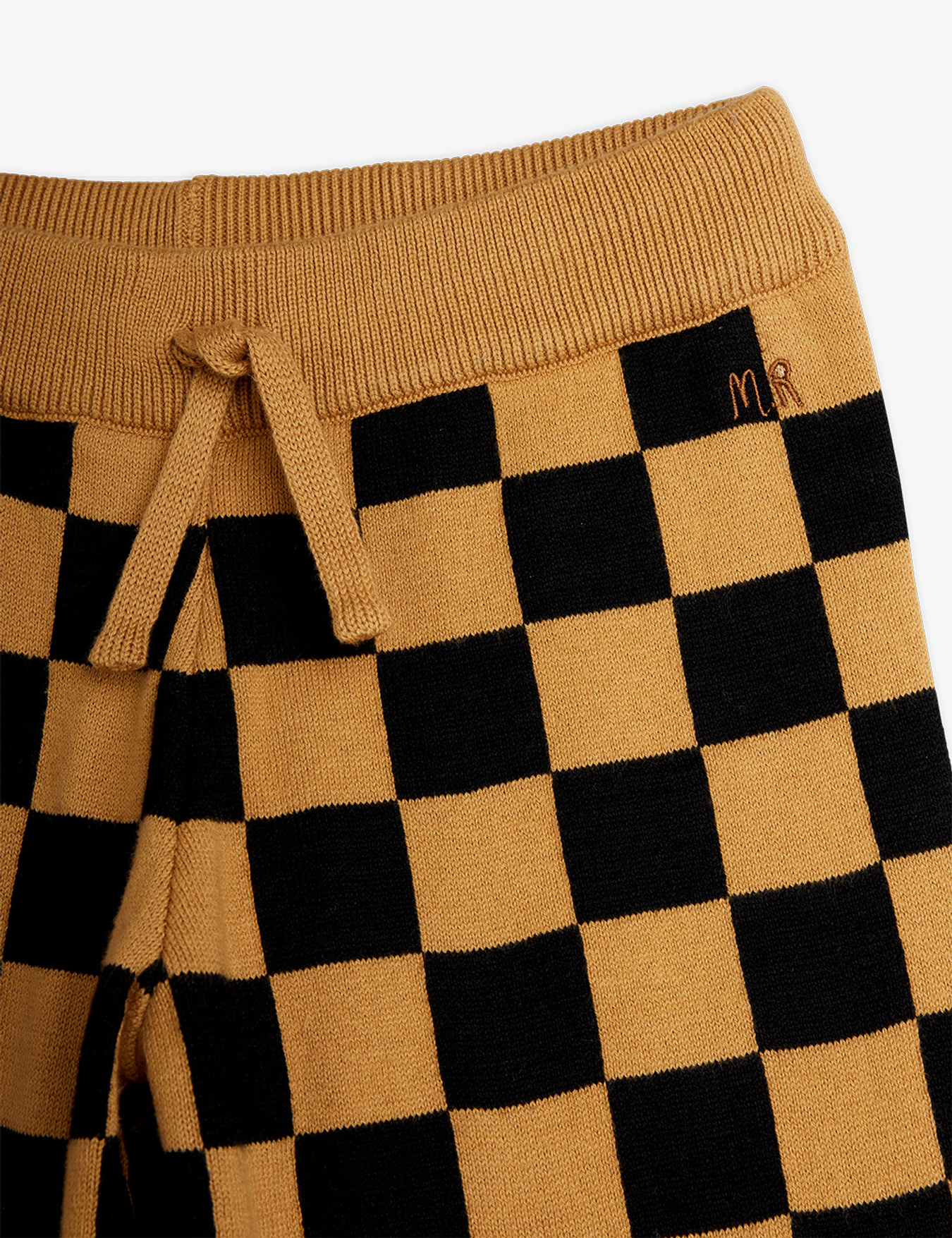 Chess check knitted trouser Brown | Mini Rodini