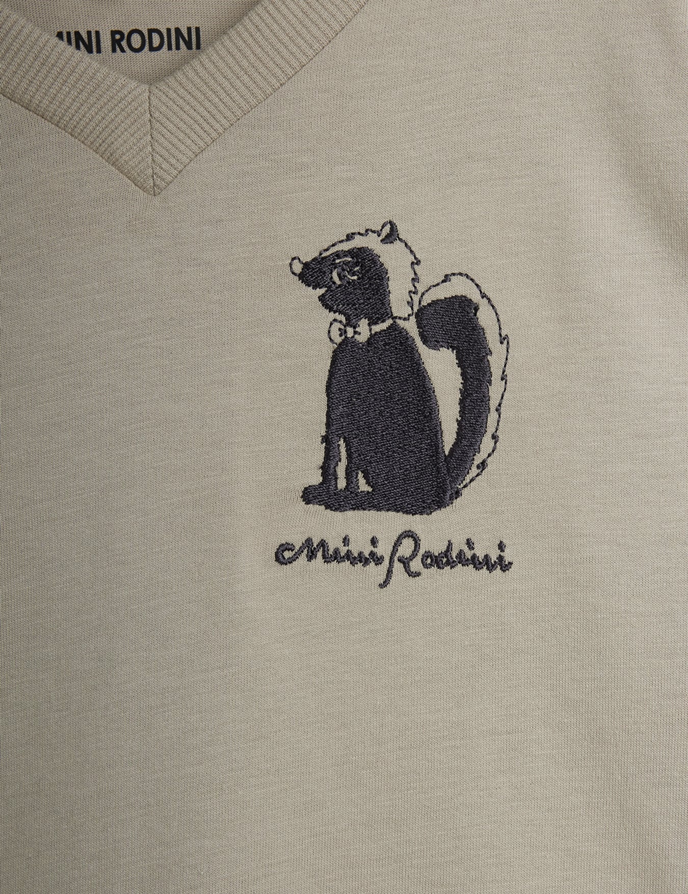 Skunk embroidered long sleeved top Grey | Mini Rodini | Mini Rodini