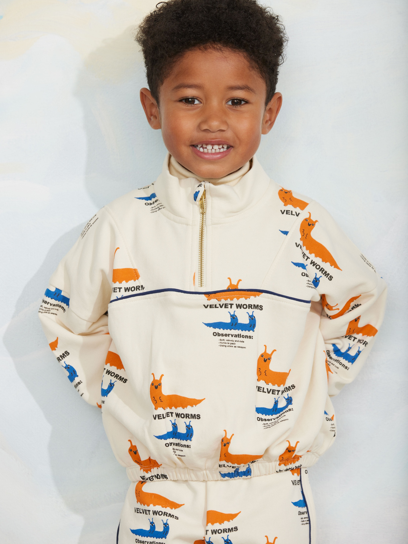 Velvet worms Half Zip Sweatshirt | Mini Rodini
