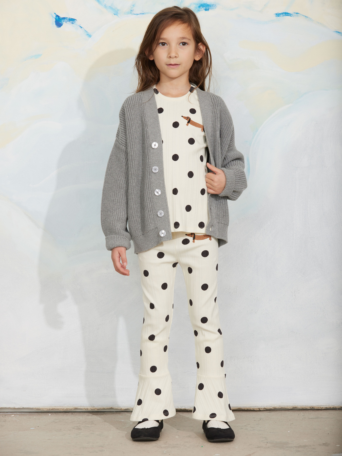 Ritzratz patch knitted cardigan Grey Melange | Mini Rodini