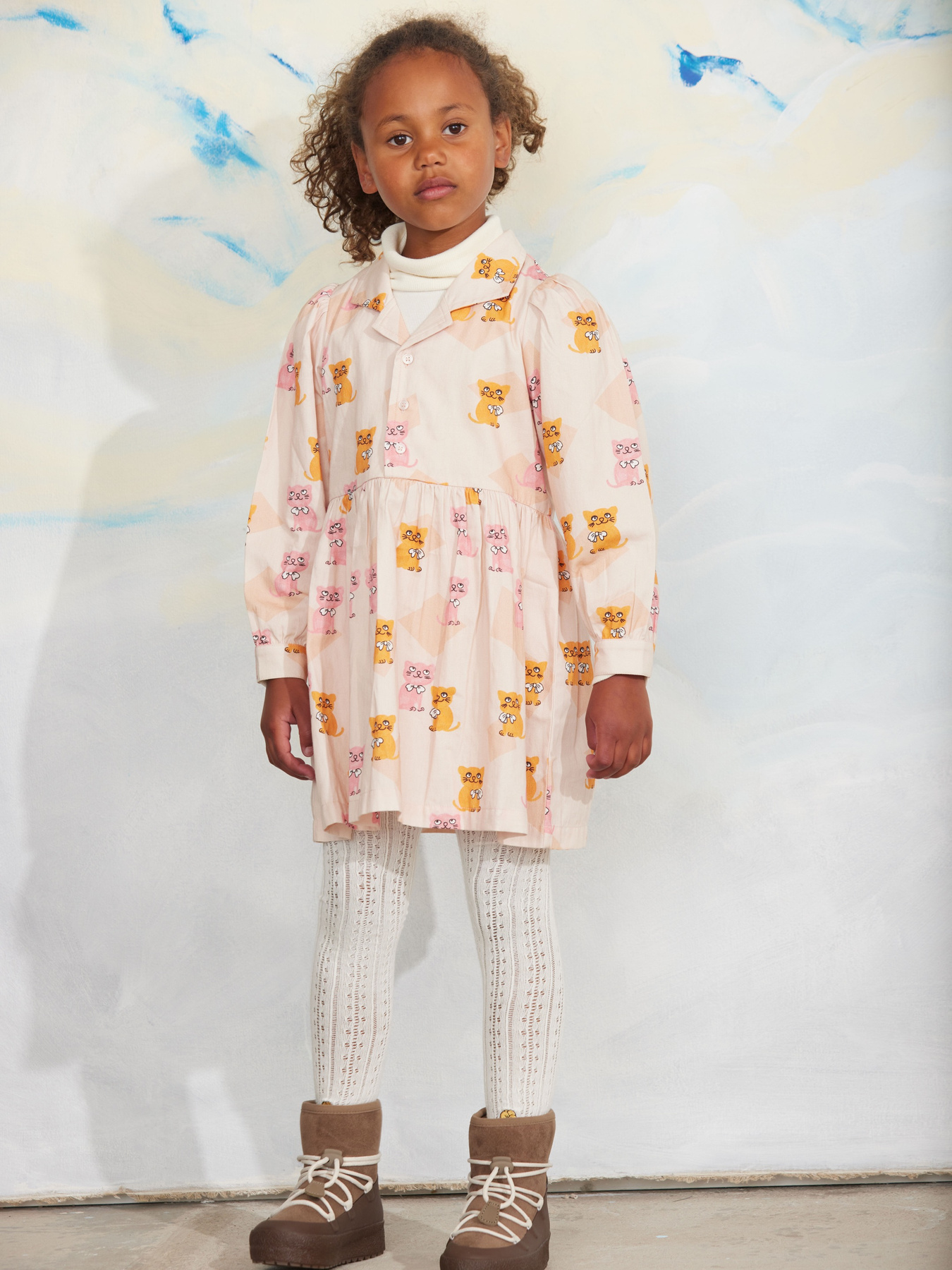 Kittens Woven Dress | Mini Rodini