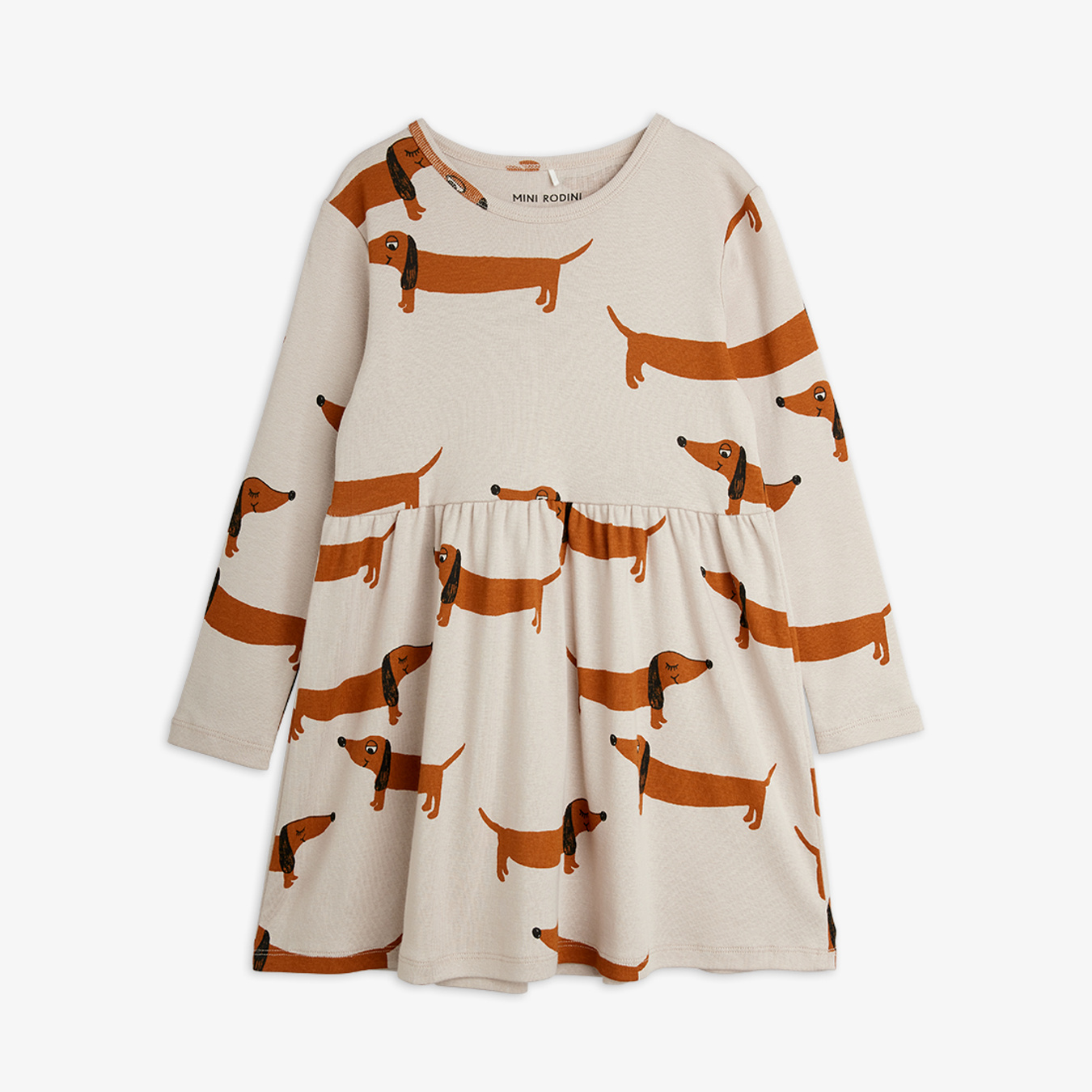 Dog long sleeve dress Grey | Mini Rodini