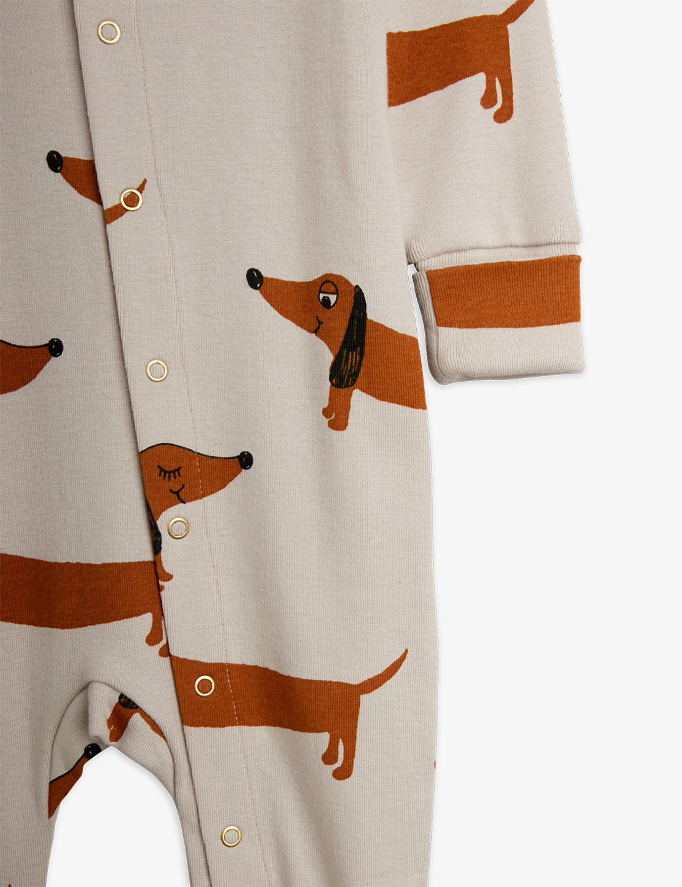 Dog baby jumpsuit Grey | Mini Rodini