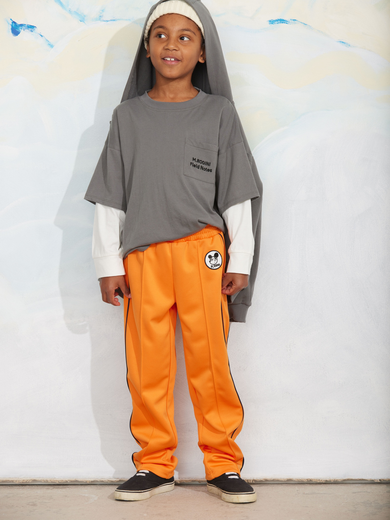 Field Notes embroidered long sleeve t-shirt Grey | Mini Rodini