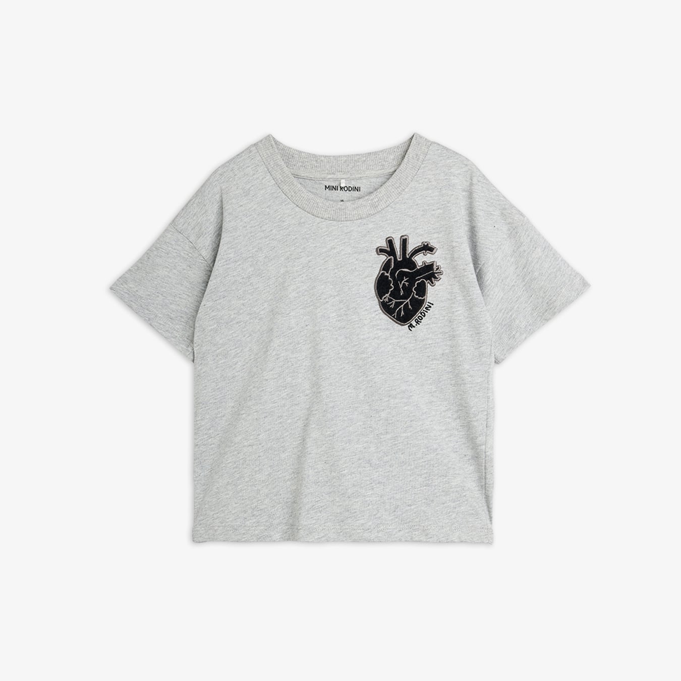 Heart appliqué t-shirt Grey Melange | Mini Rodini
