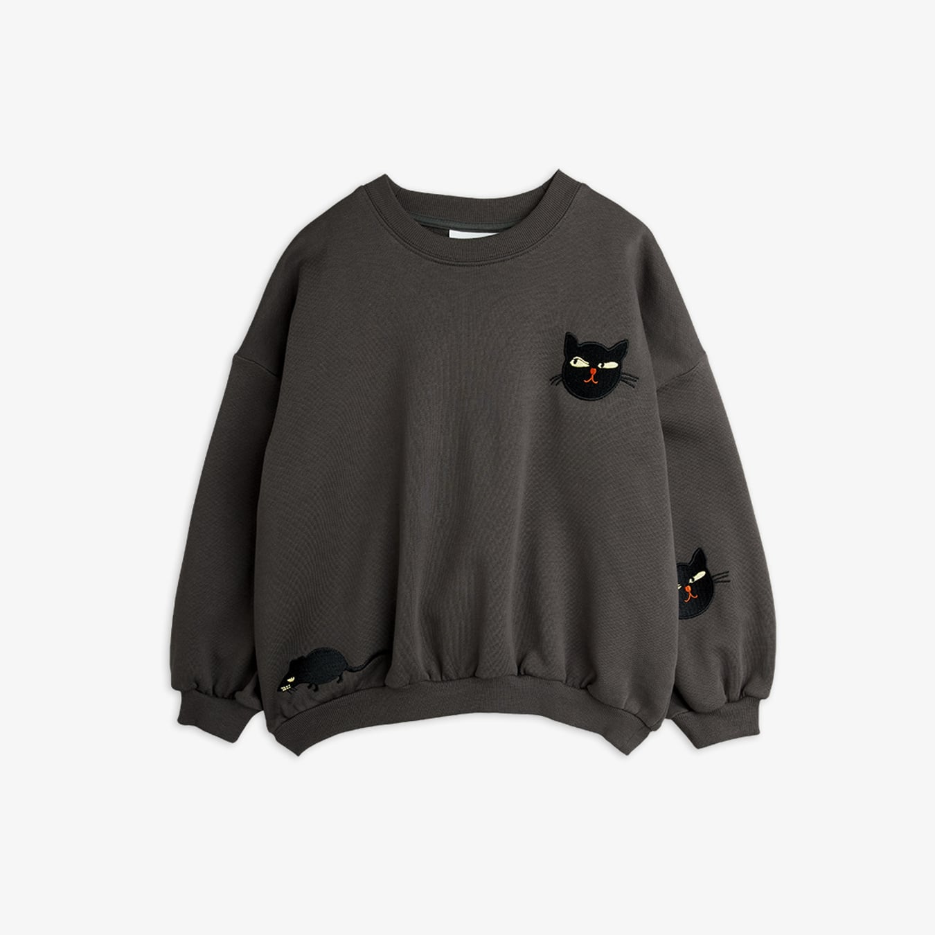 Cat and Rat embroidered Sweatshirt Grey | Mini Rodini